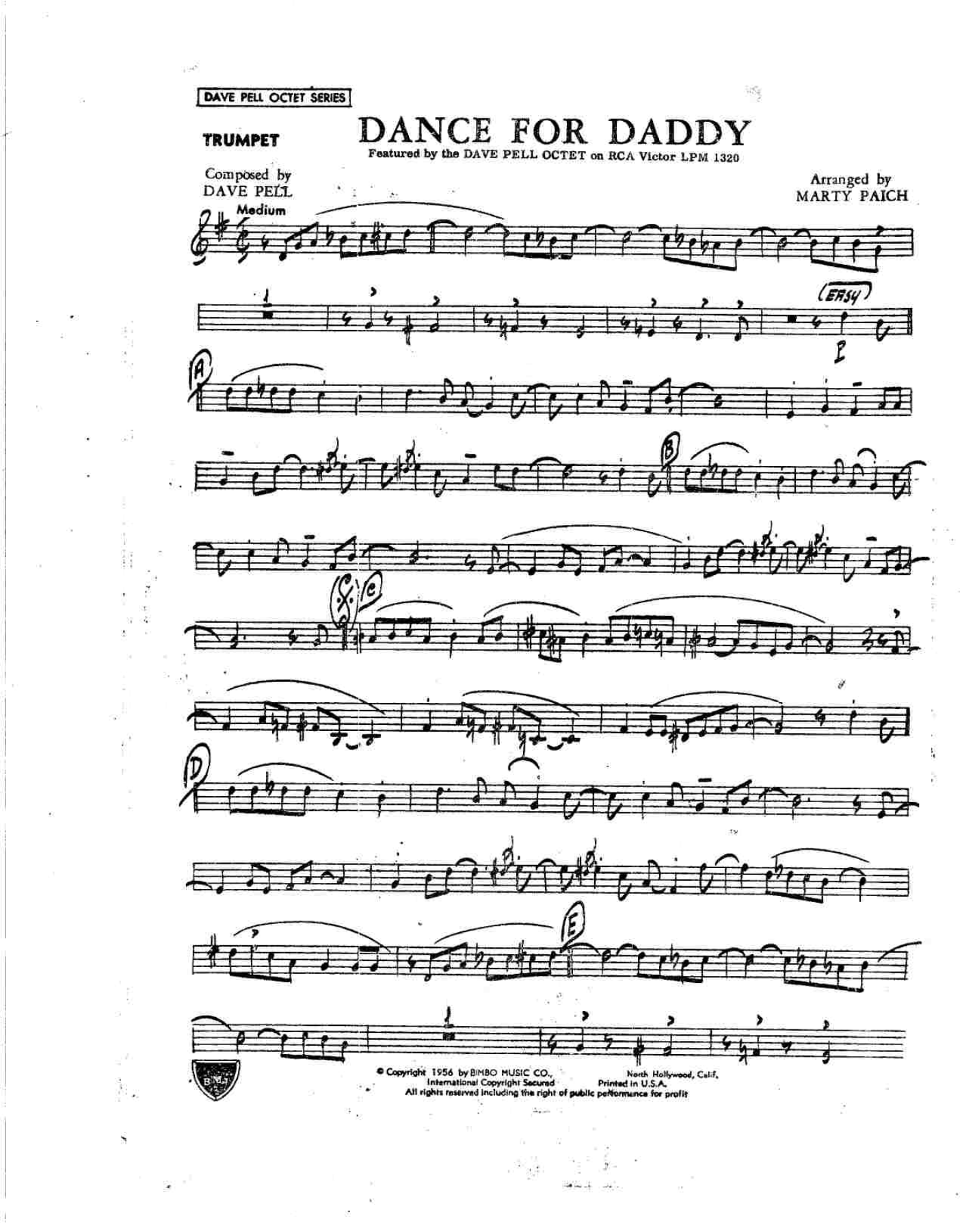 Dance For Daddy — sheet music cover (first page)
