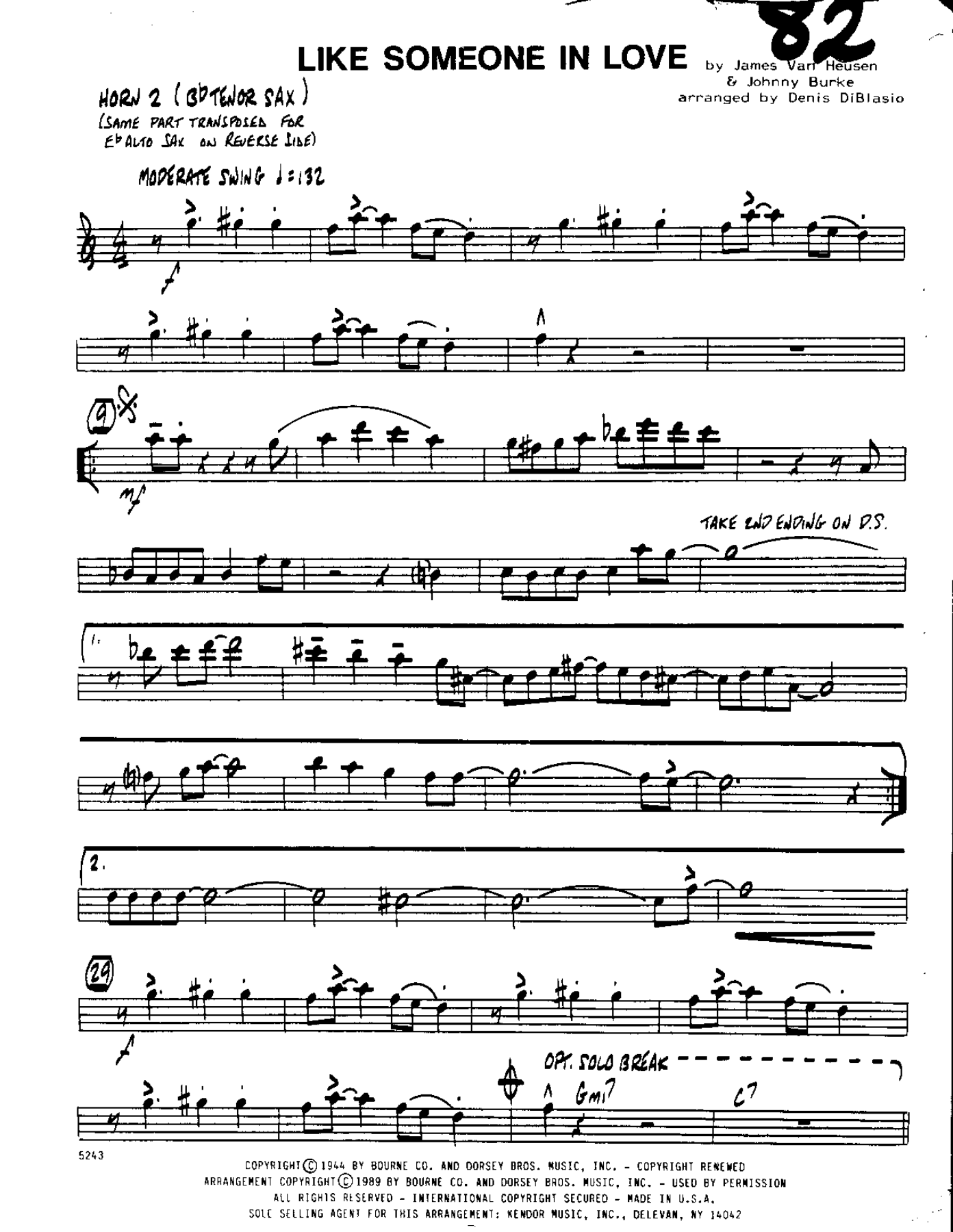 Like Someone In Love — sheet music preview