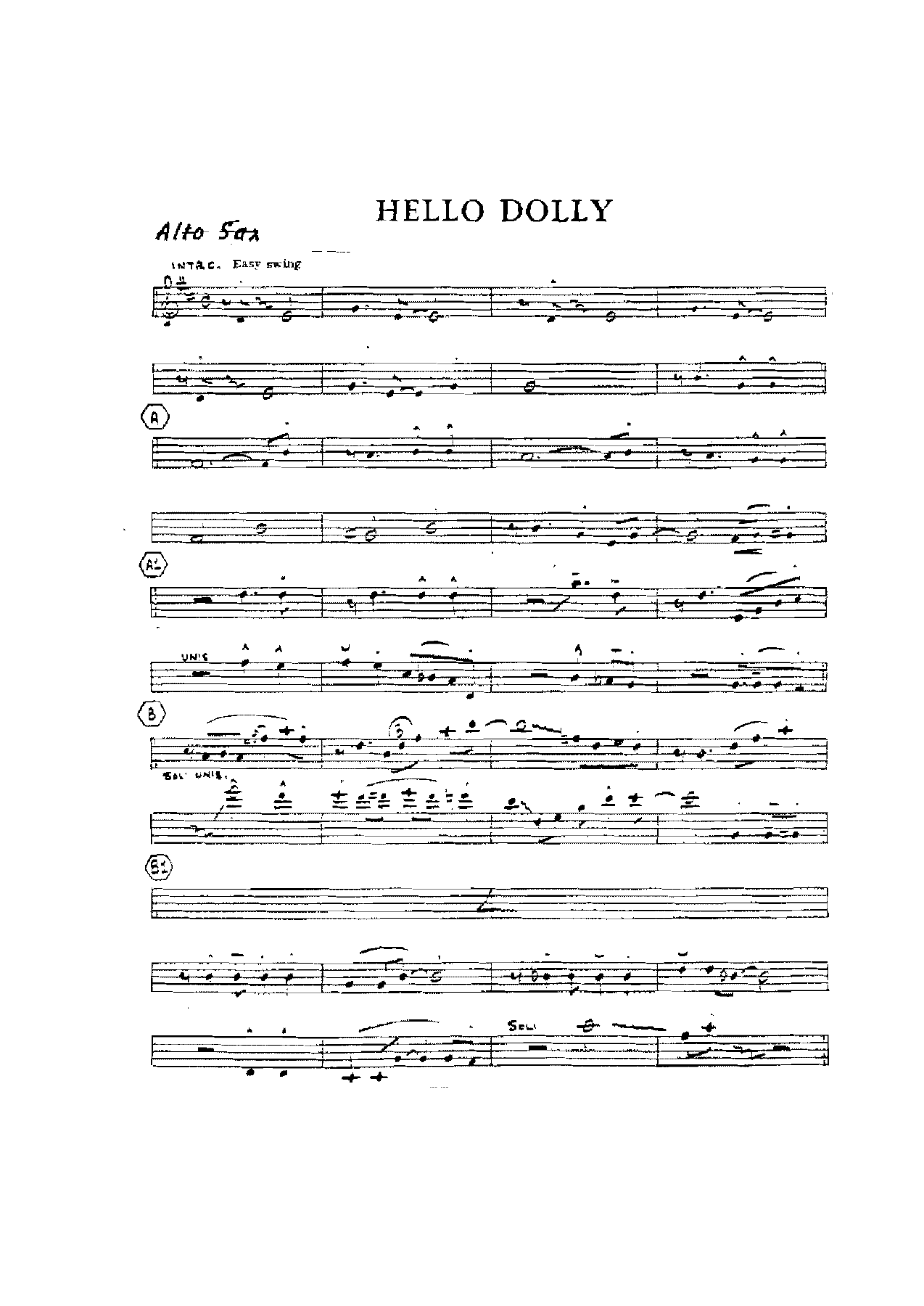 Hello Dolly — sheet music cover (first page)