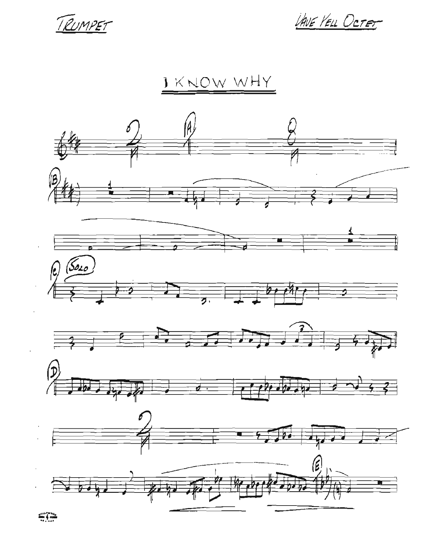I Know Why — sheet music cover (first page)