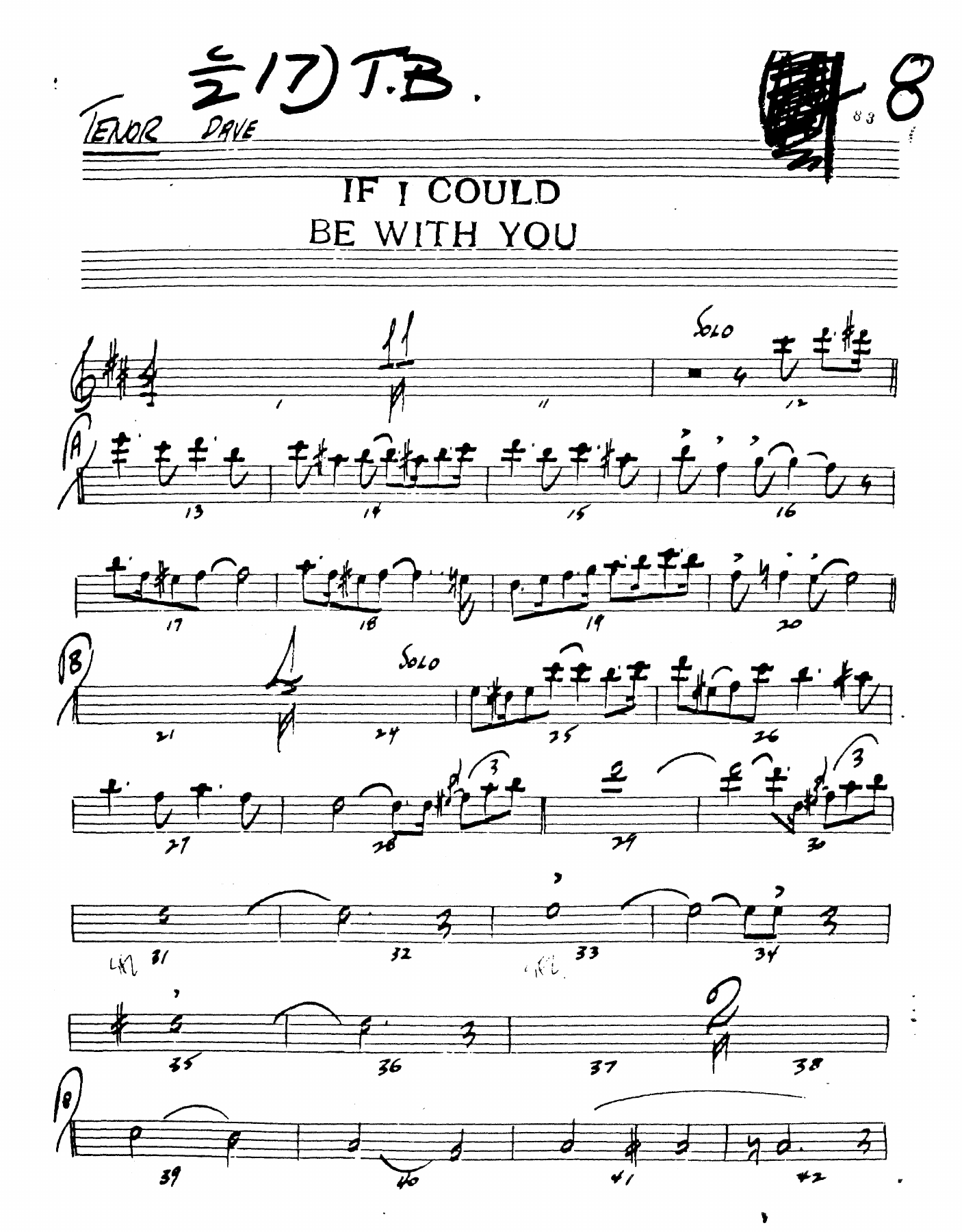 If I Could Be With You — Small Ensemble sheet music by Dave Pell Octet - Ts,Bs,Trp,Trb+Rhythm | Jazz Standard