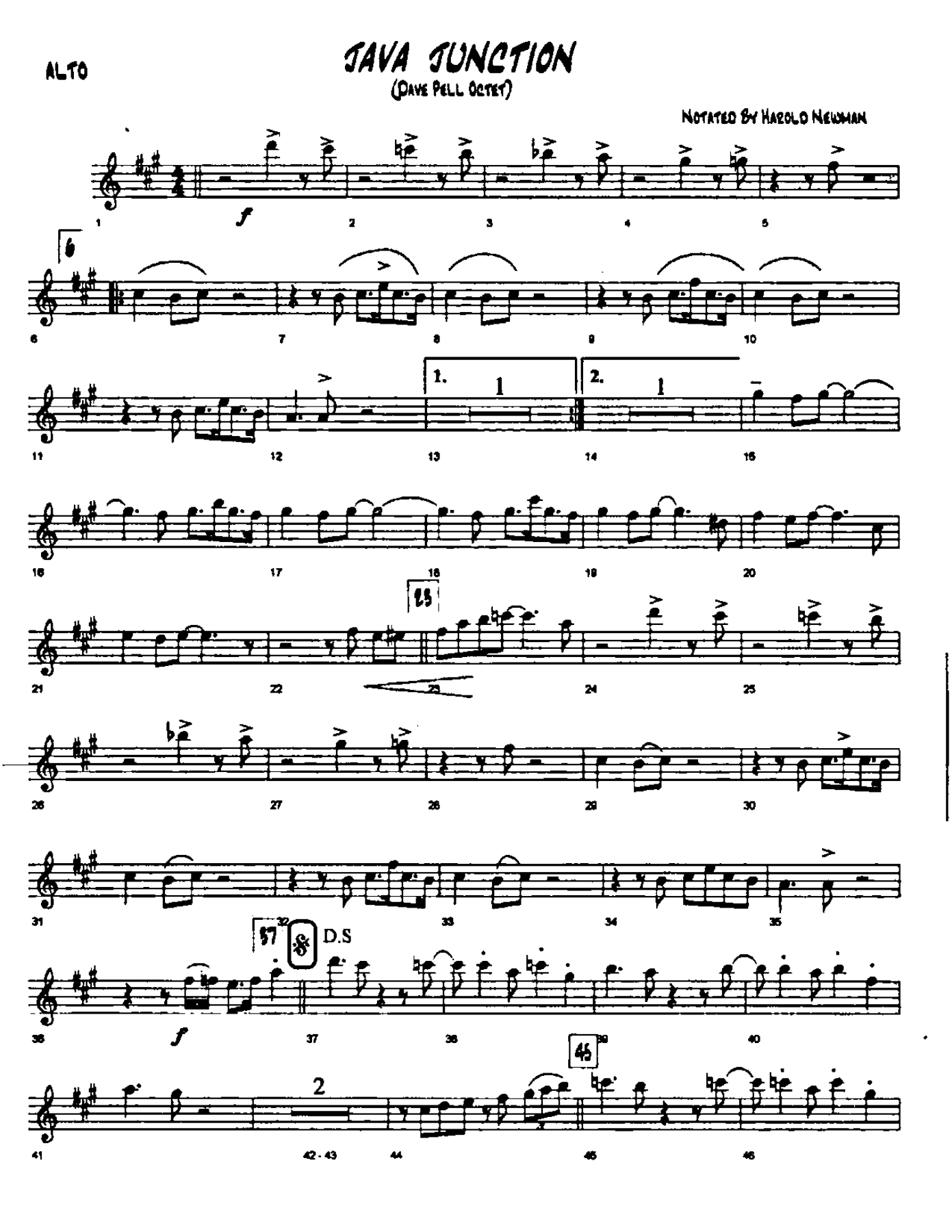 Java Junction — sheet music cover (first page)