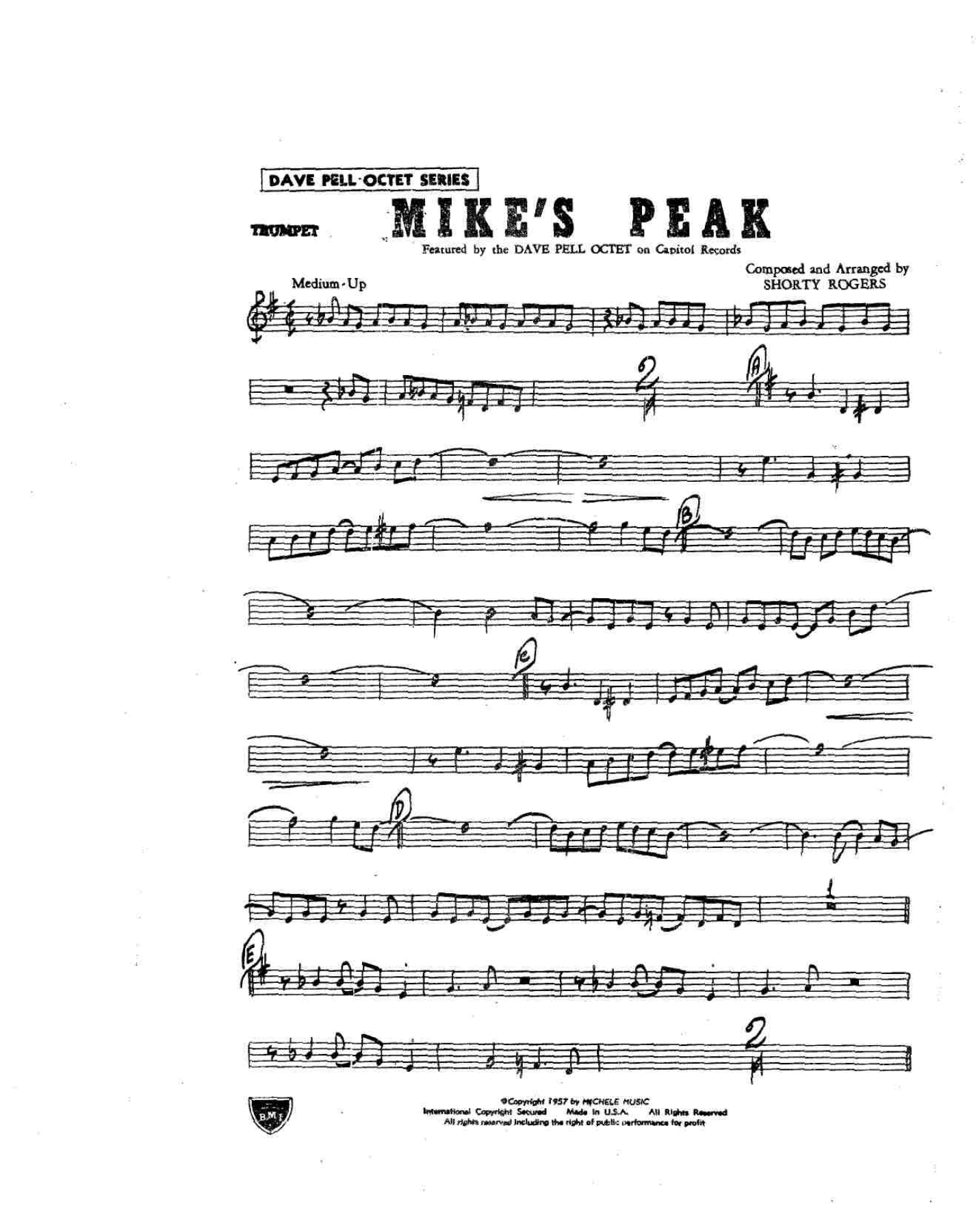 Mikes Peak — sheet music cover (first page)