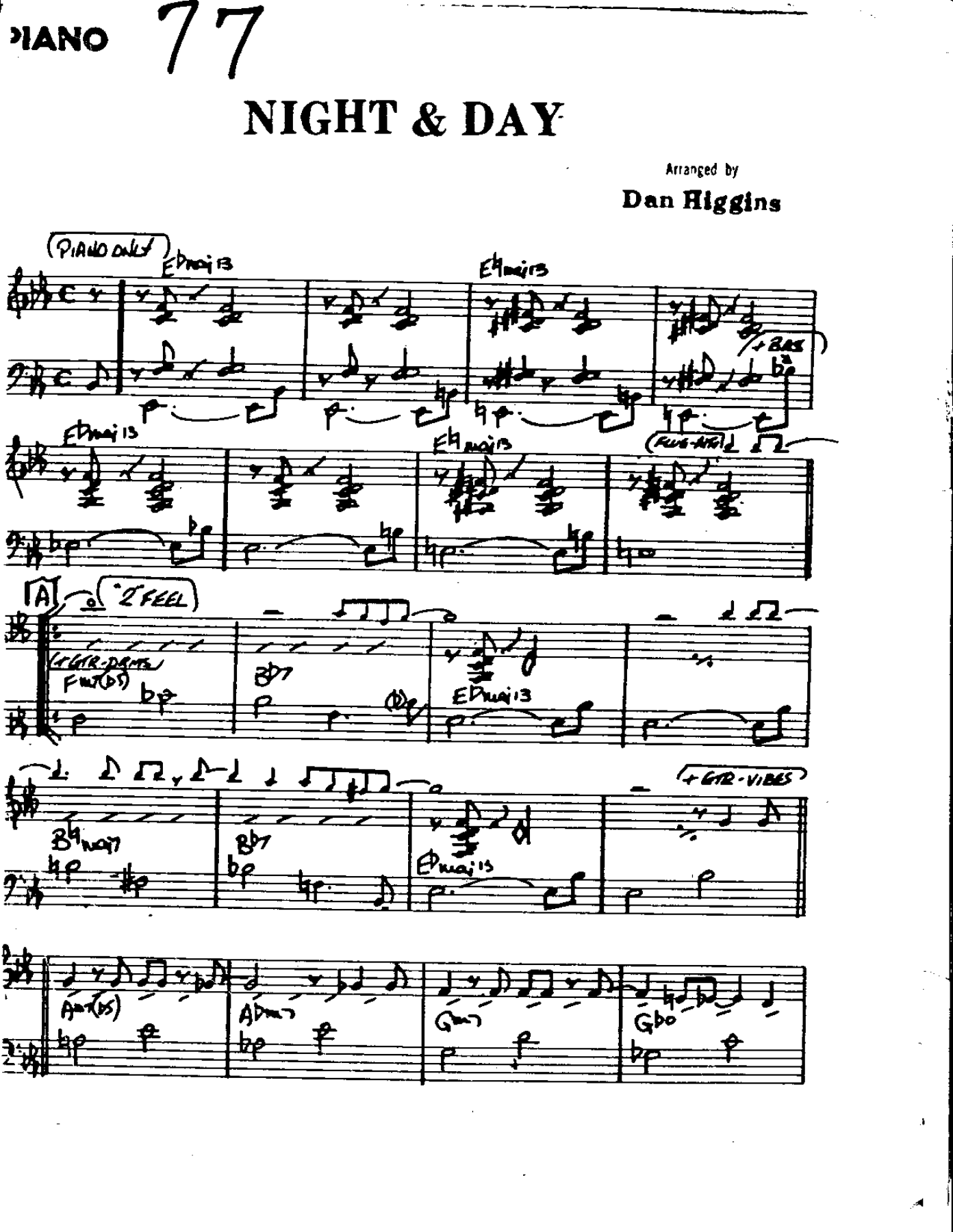 Night & Day — sheet music cover (first page)