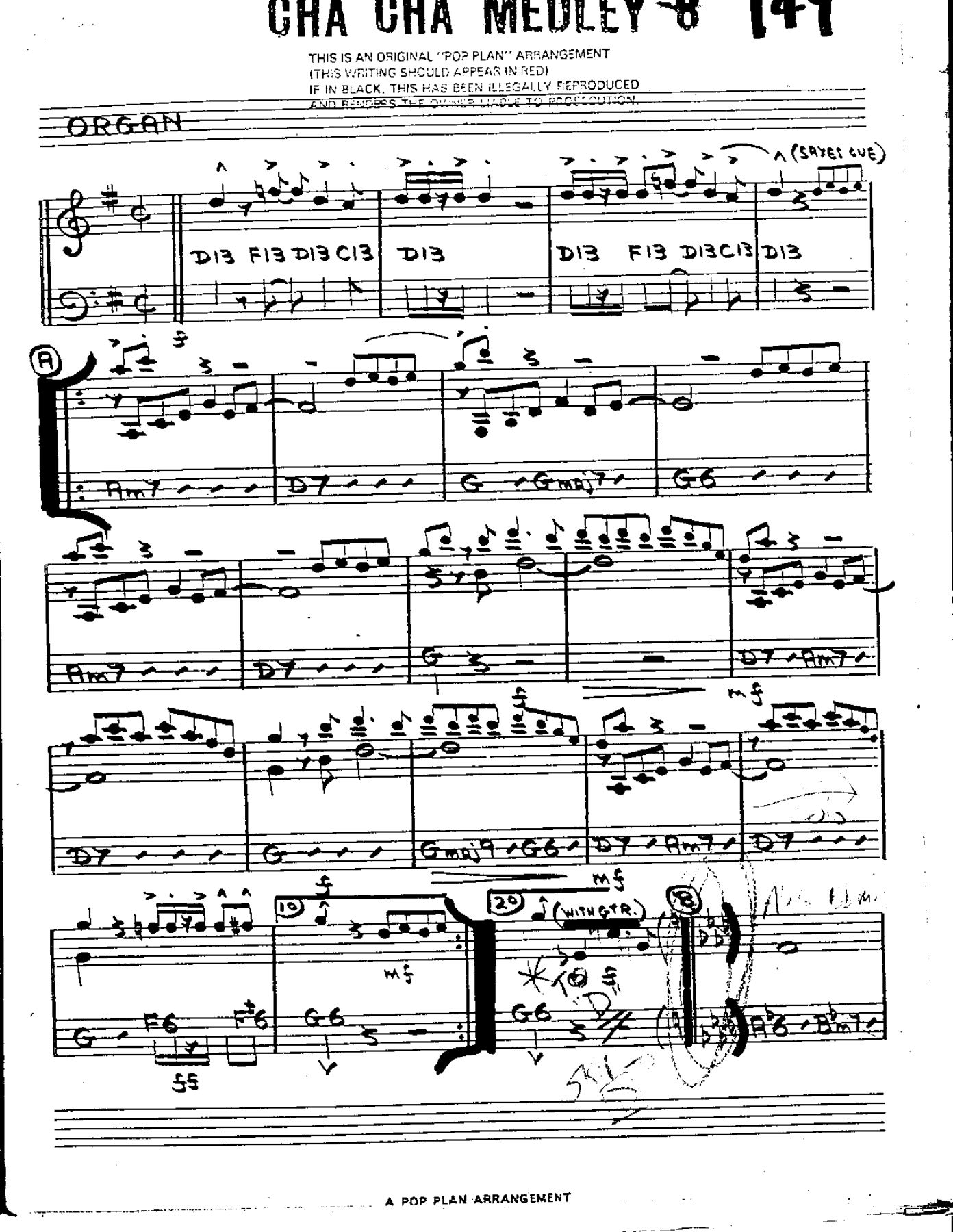 Cha Cha Medley #8 — Small Ensemble sheet music arranged by Mr. X | Jazz Standard