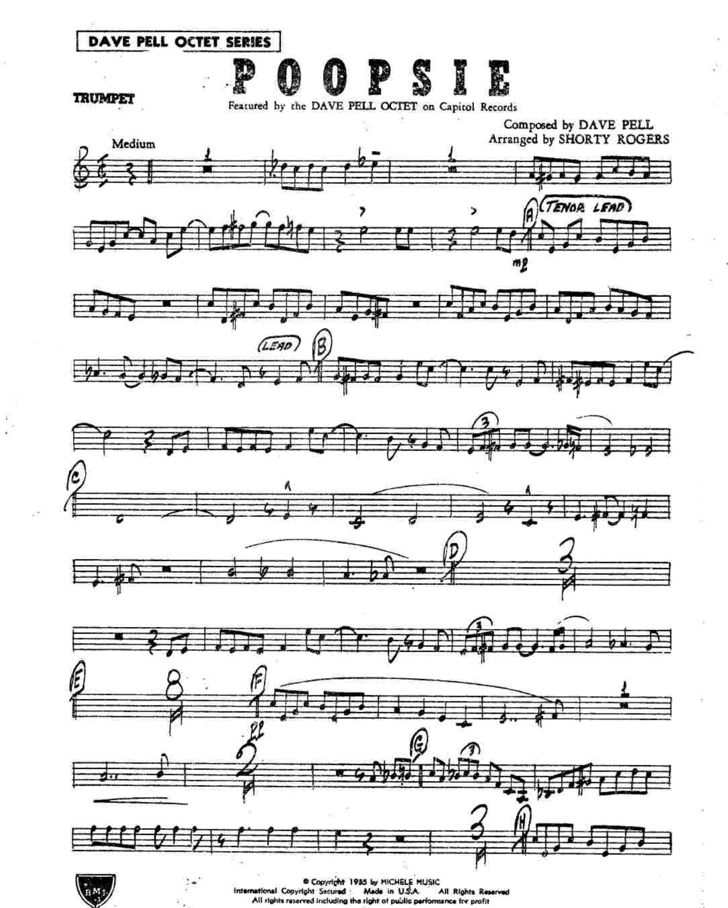 Poopsie — sheet music cover (first page)