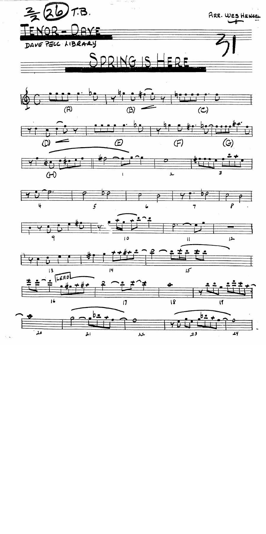 Spring Is Here — sheet music cover (first page)