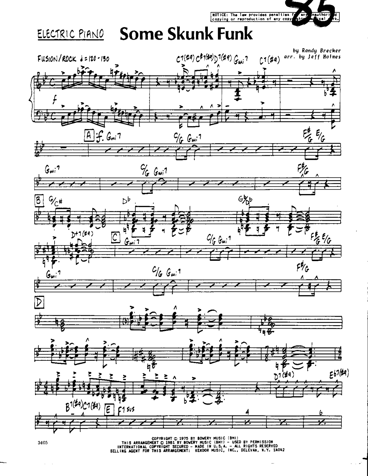 Some Skunk Funk — Small Ensemble sheet music arranged by Jeff Holmes | Jazz Standard