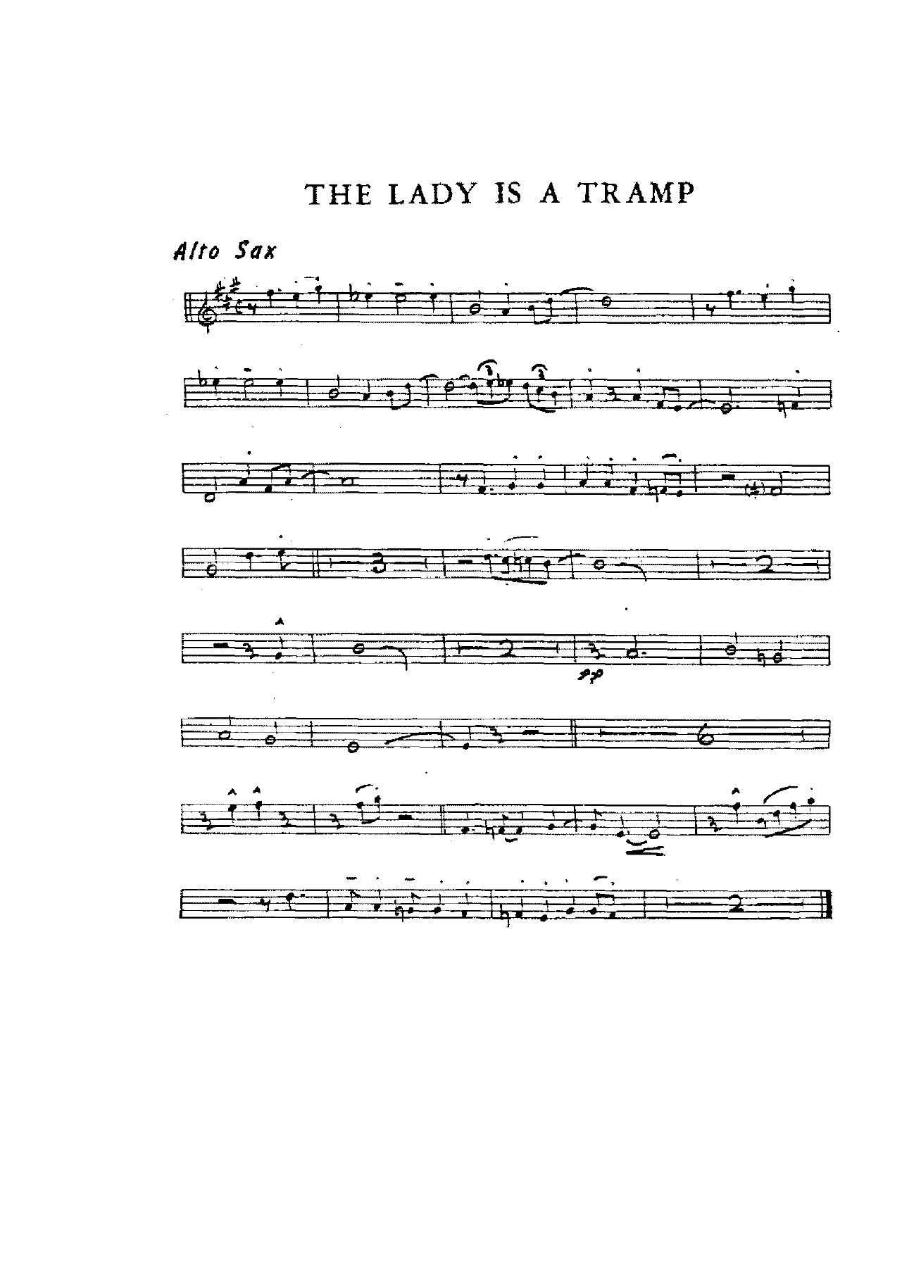 The Lady Is A Tramp — Small Ensemble sheet music arranged by 4 horns + Rhythm - Dave Pell Octet.MP3 | Jazz Standard