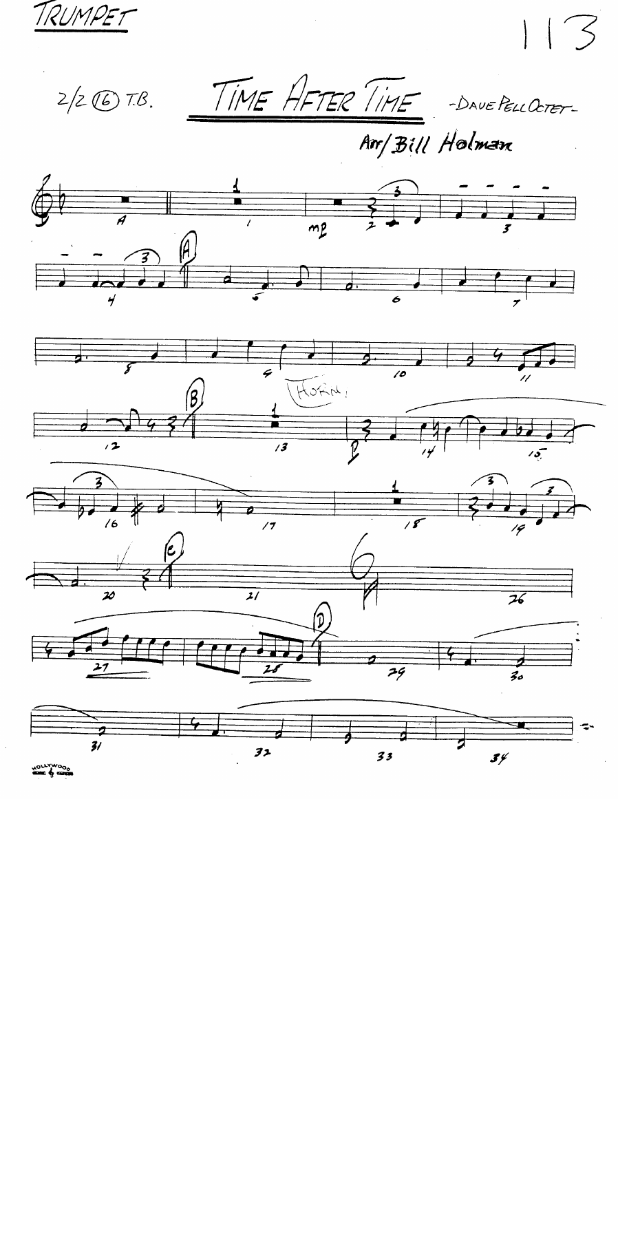 Time After Time — sheet music cover (first page)