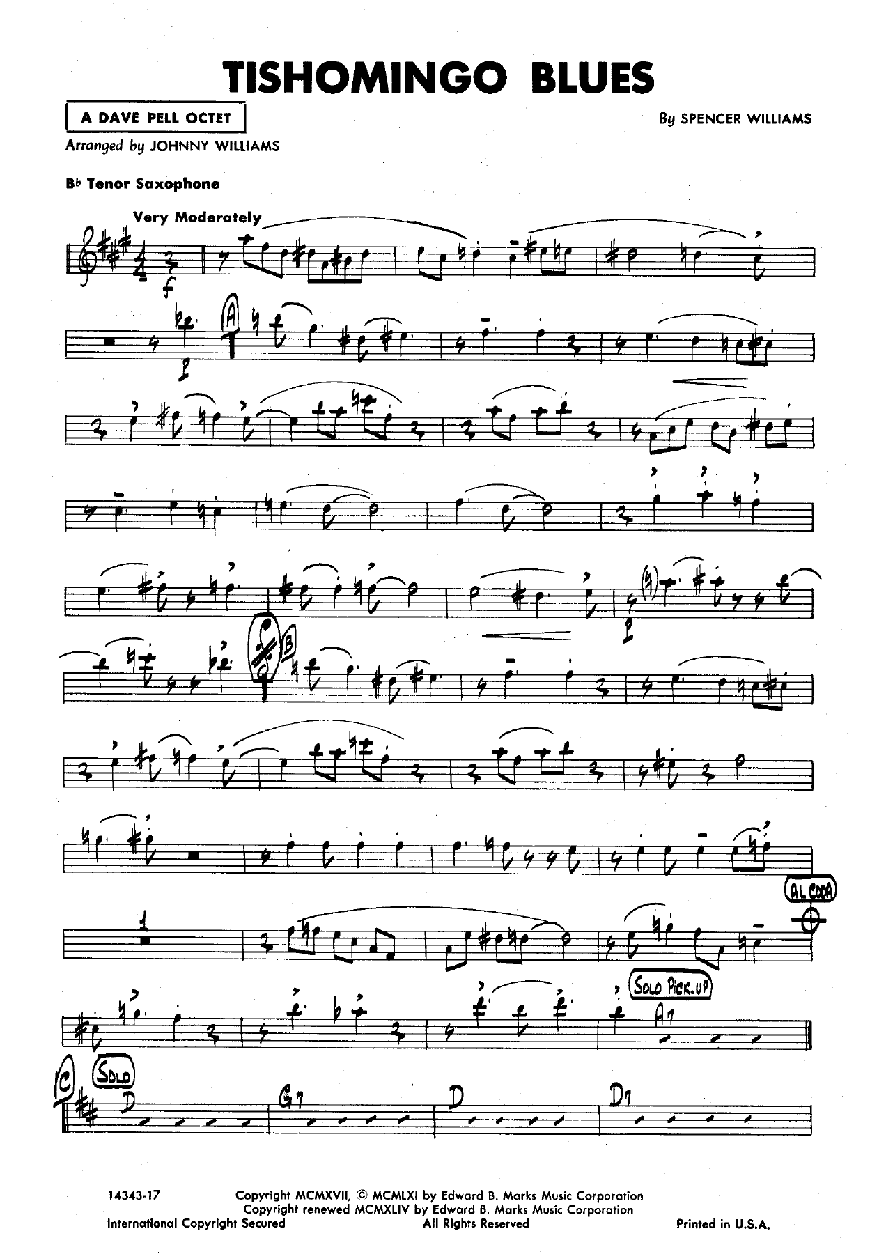 Tishmingo Blues — sheet music cover (first page)