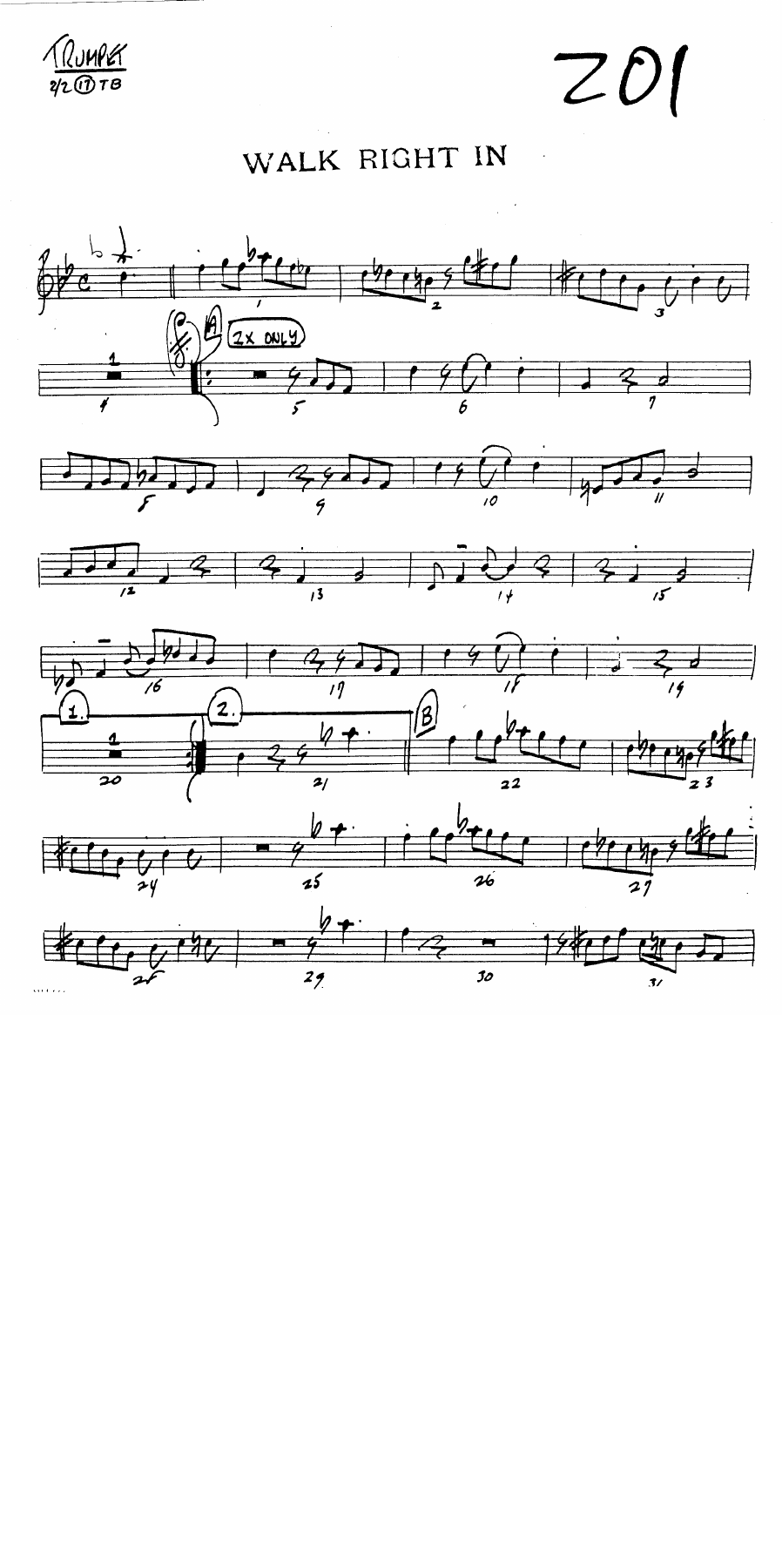 Walk Right In — sheet music cover (first page)