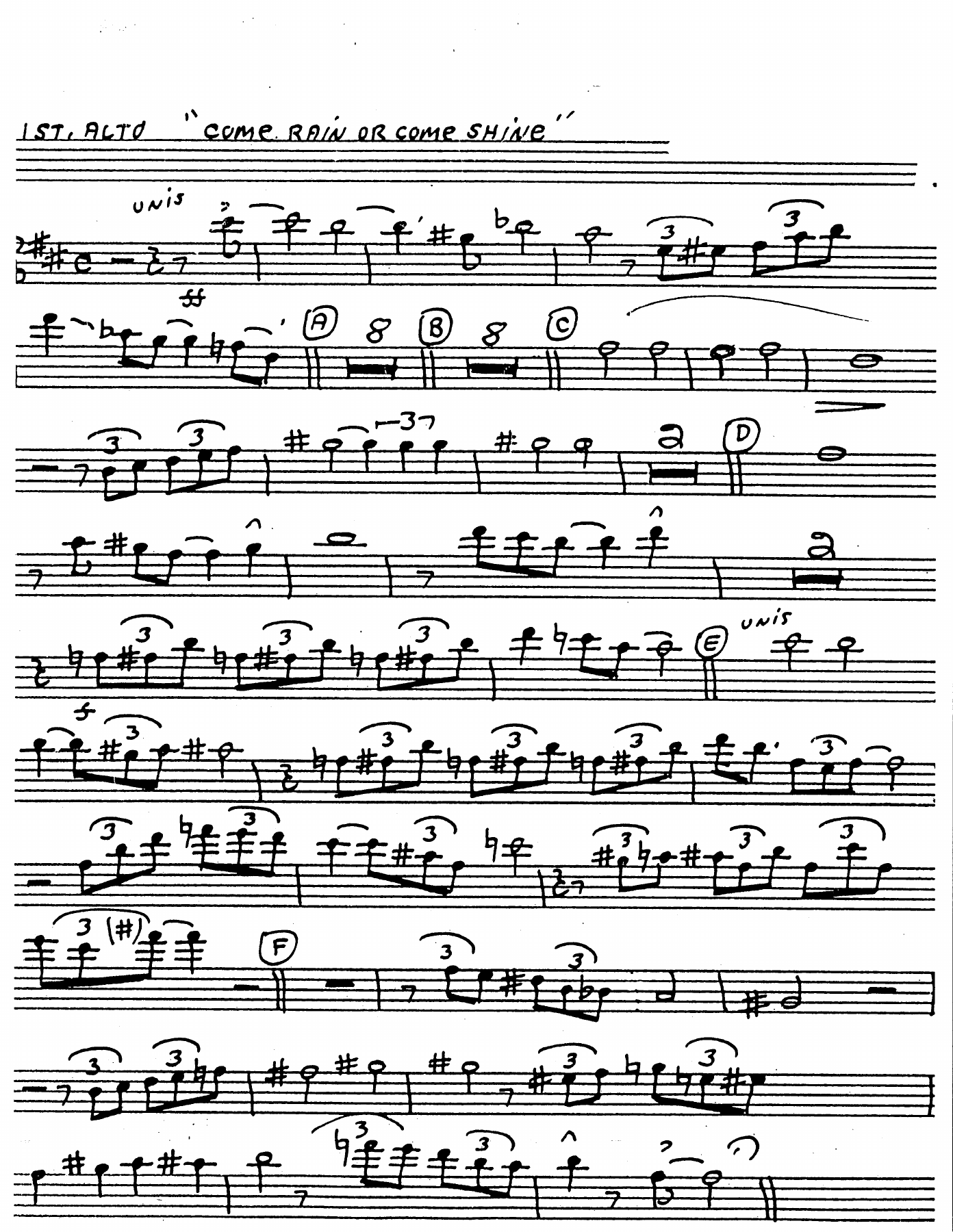Come Rain Or Come Shine — sheet music preview
