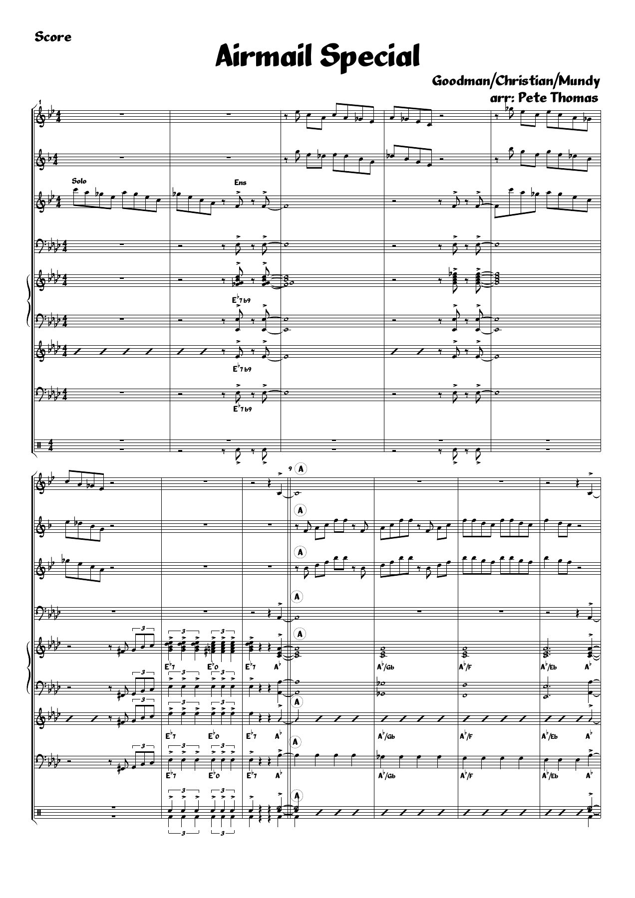 Airmail Special — sheet music cover (first page)