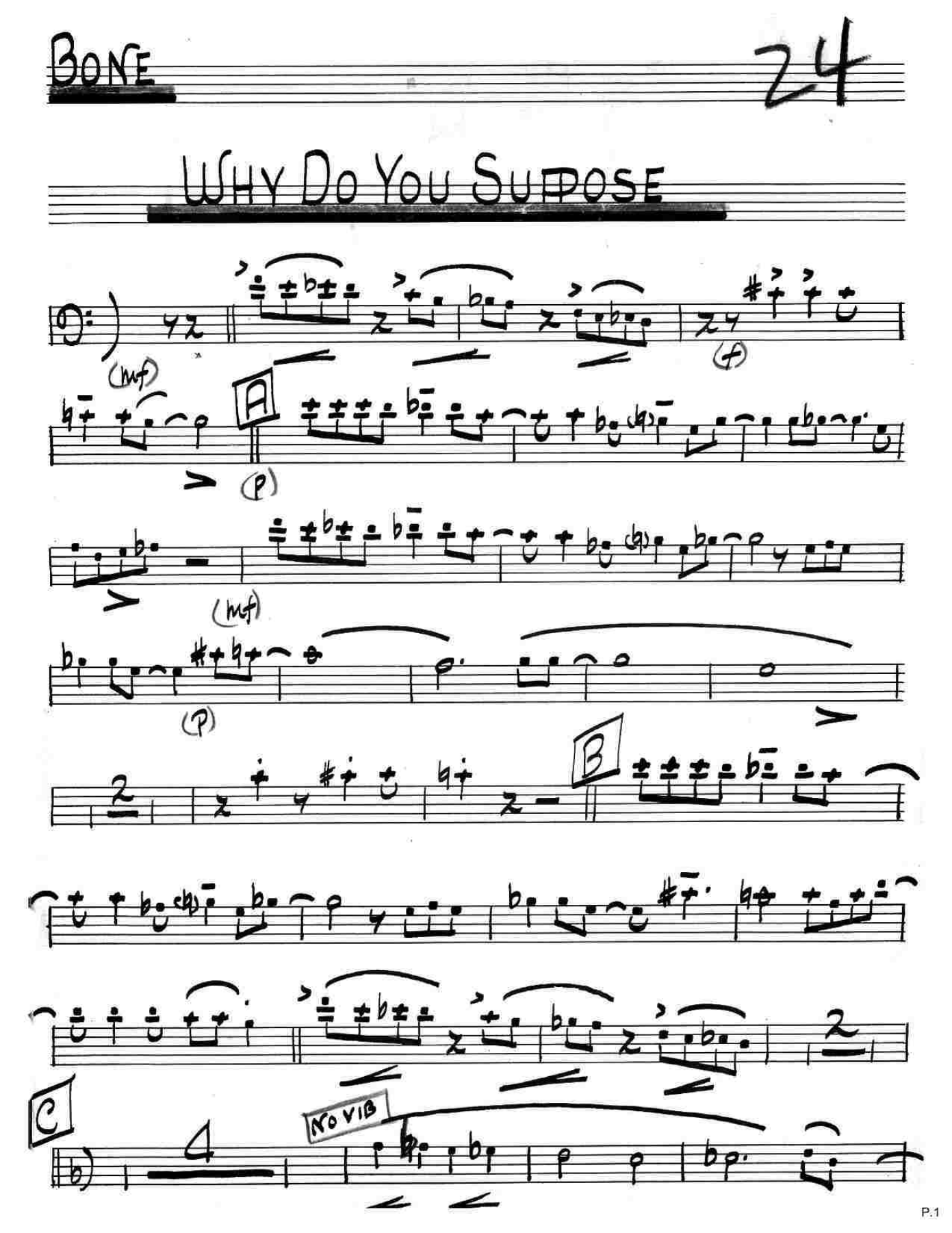 Why Do You Suppose — Small Ensemble sheet music arranged by M. Paich - Dave Pell Octet - Ts,Bs,Trp,Trb+Rhythm | Jazz Standard