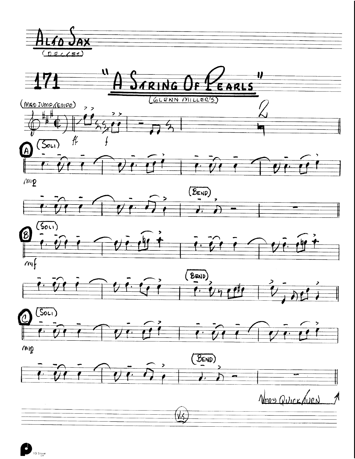 A String Of Pearls (Kenton Dectet #171) 3213 — sheet music preview