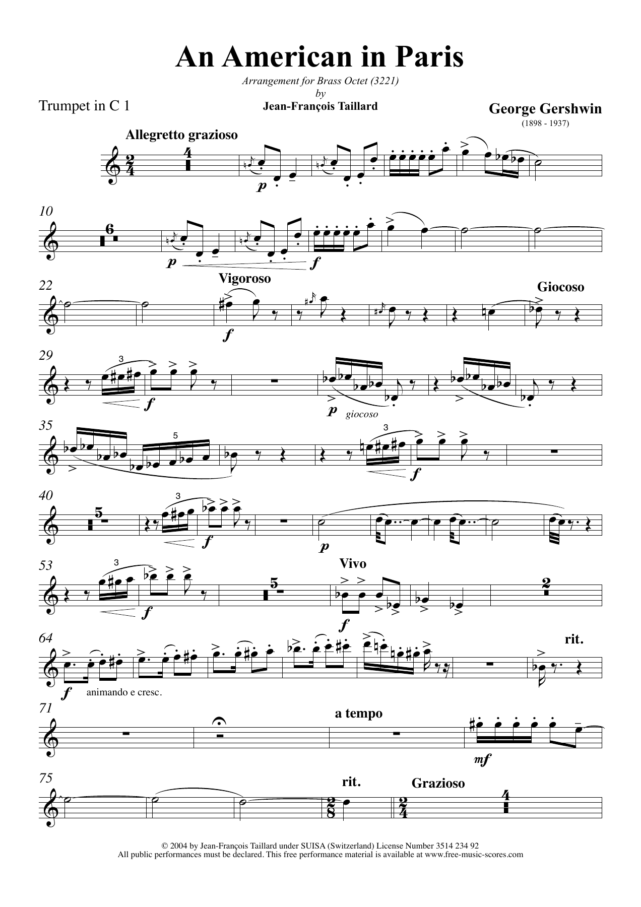An American In Paris — sheet music cover (first page)