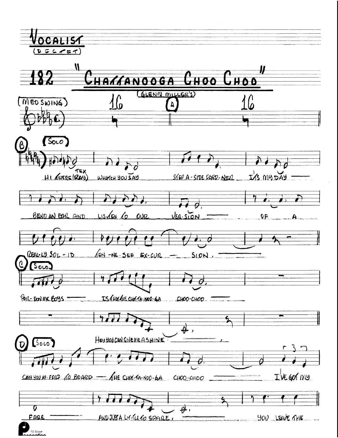 Chatanooga Choo Choo — sheet music cover (first page)
