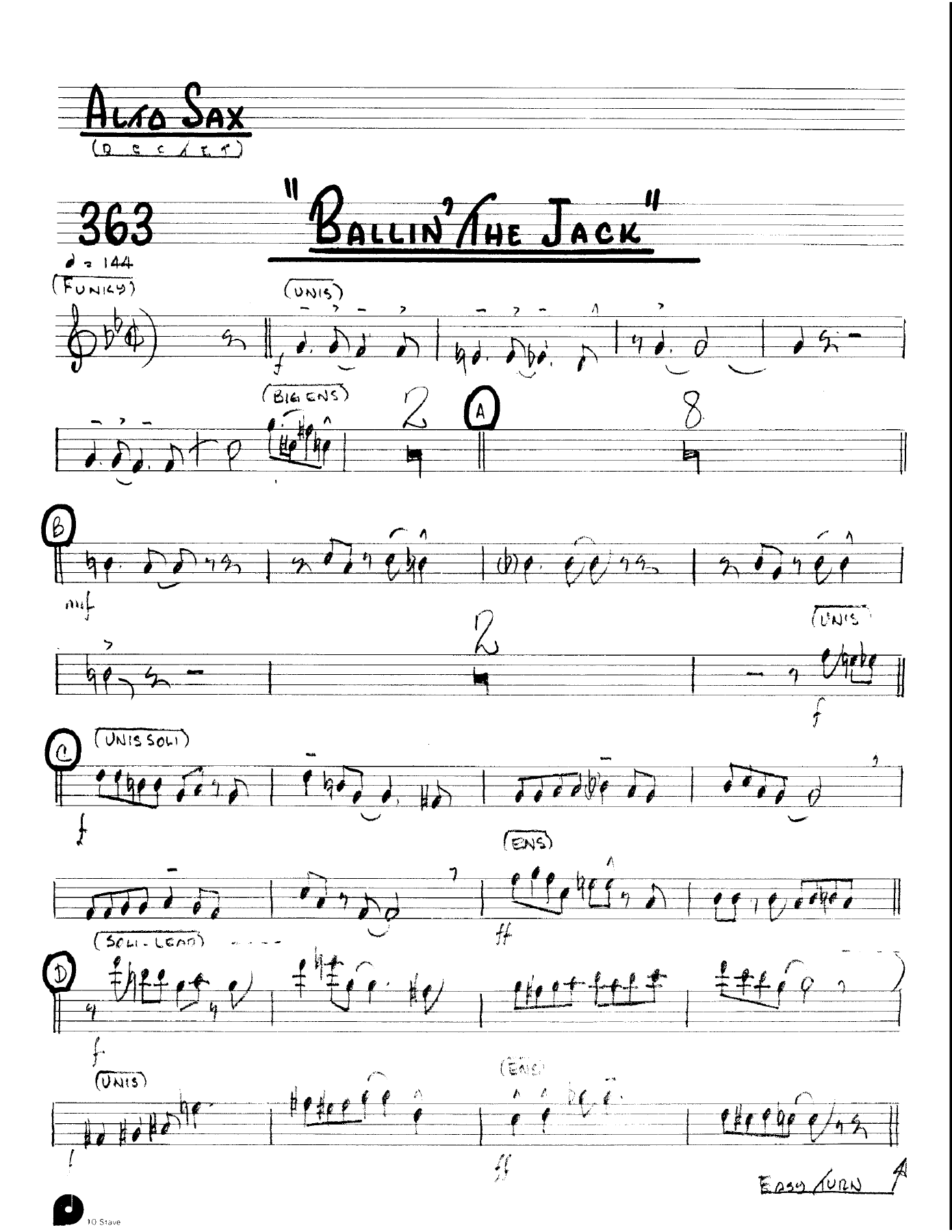 Ballin' The Jack (Kenton Dectet #363) 3213 — sheet music preview