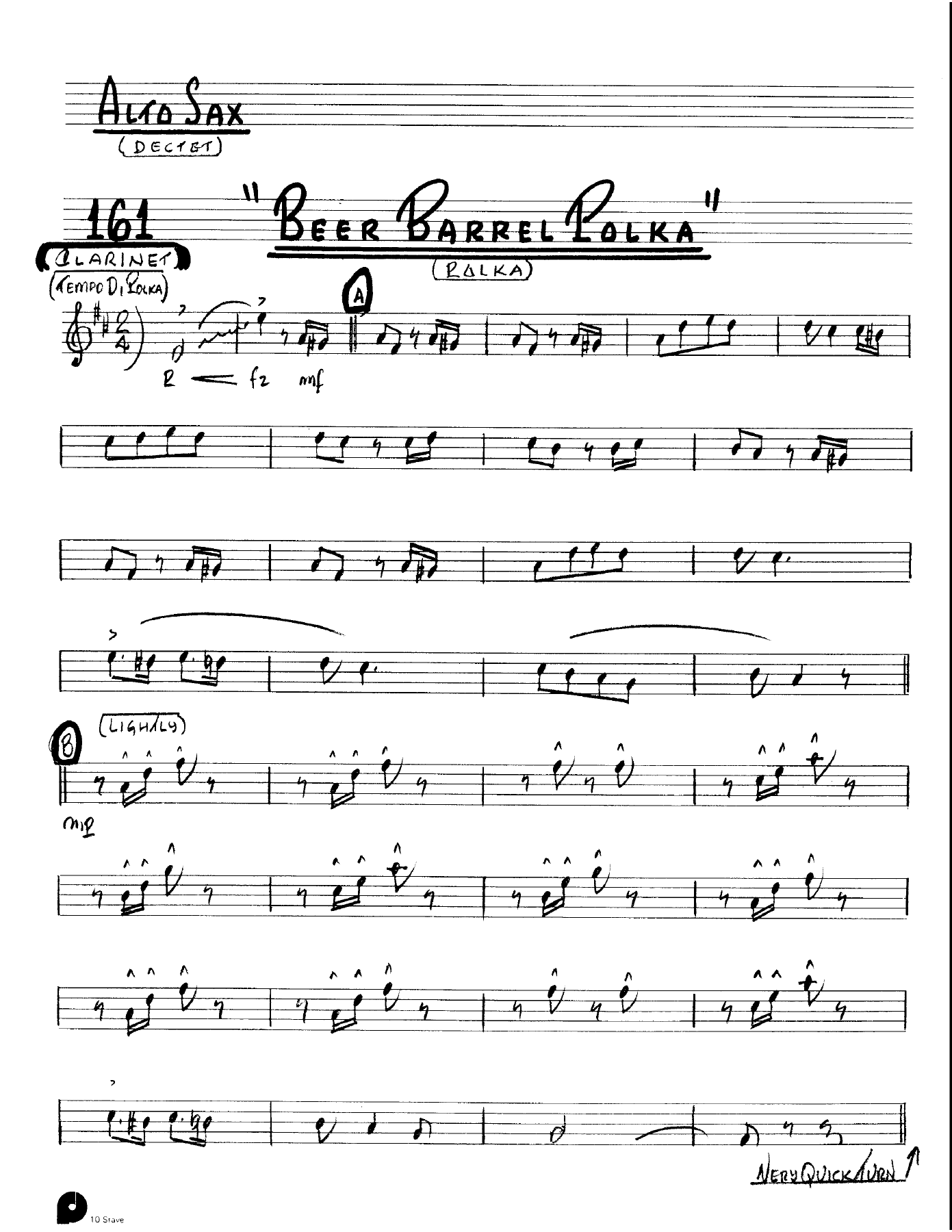 Beer Barrel Polka (Kenton Dectet #161) 3213 — sheet music preview