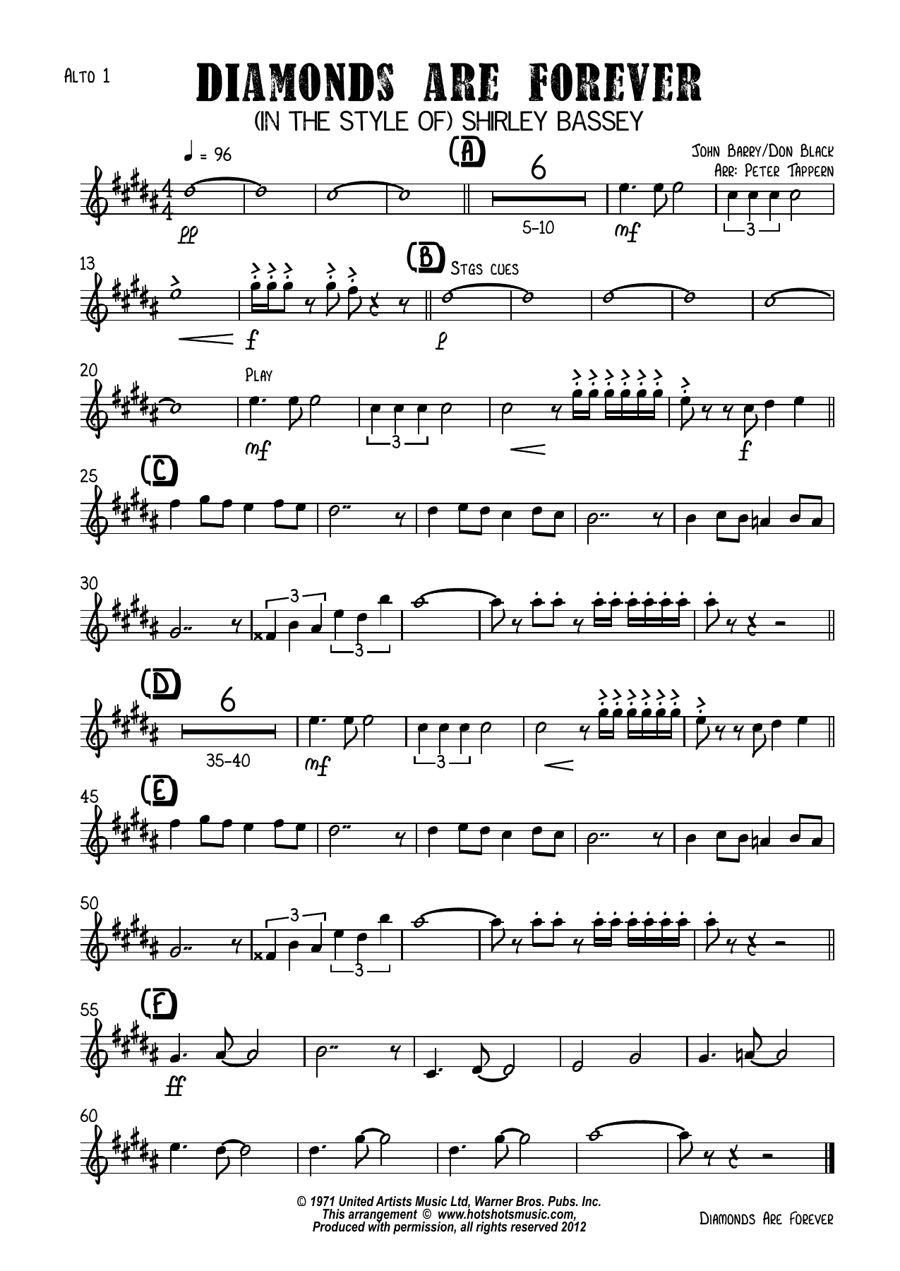 Diamonds Are Forever — Big Band Vocal sheet music by P.Tarern vocal | Jazz Standard