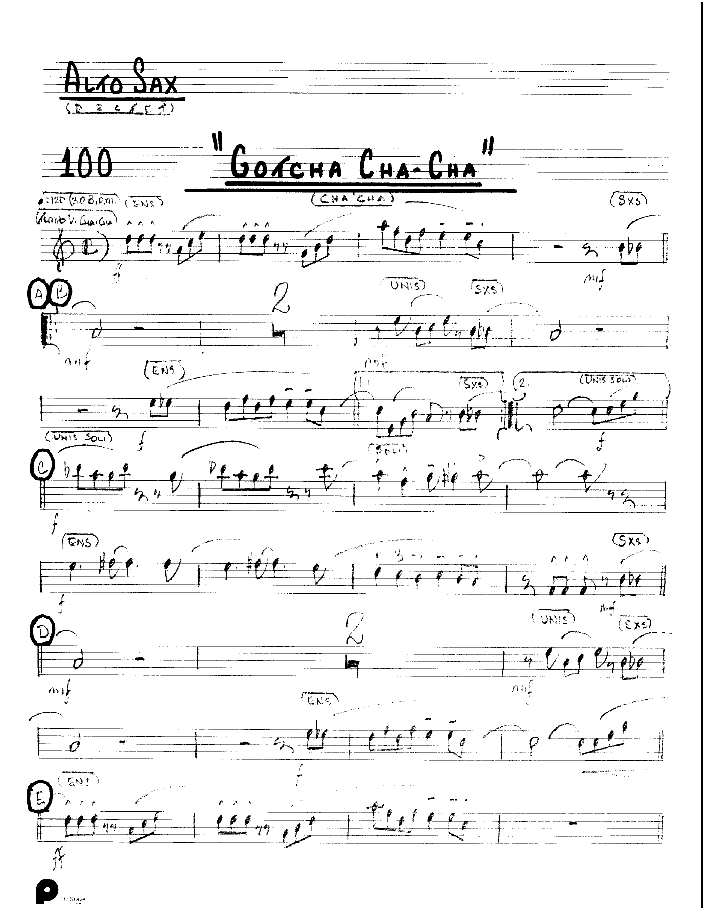 Gotcha Cha Cha (Kenton Dectet #100) 3213 — Small Ensemble sheet music arranged by Stan Kenton Dected 176 | Jazz Standard