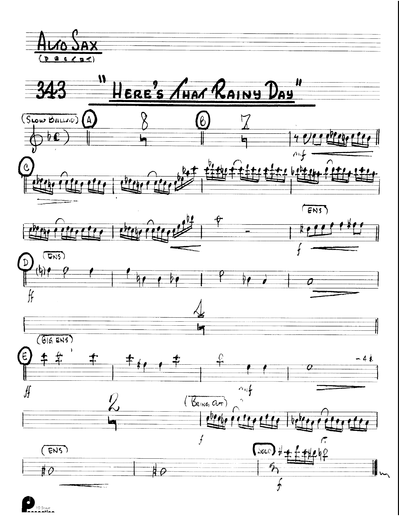 Here's That Rainy Day — sheet music cover (first page)