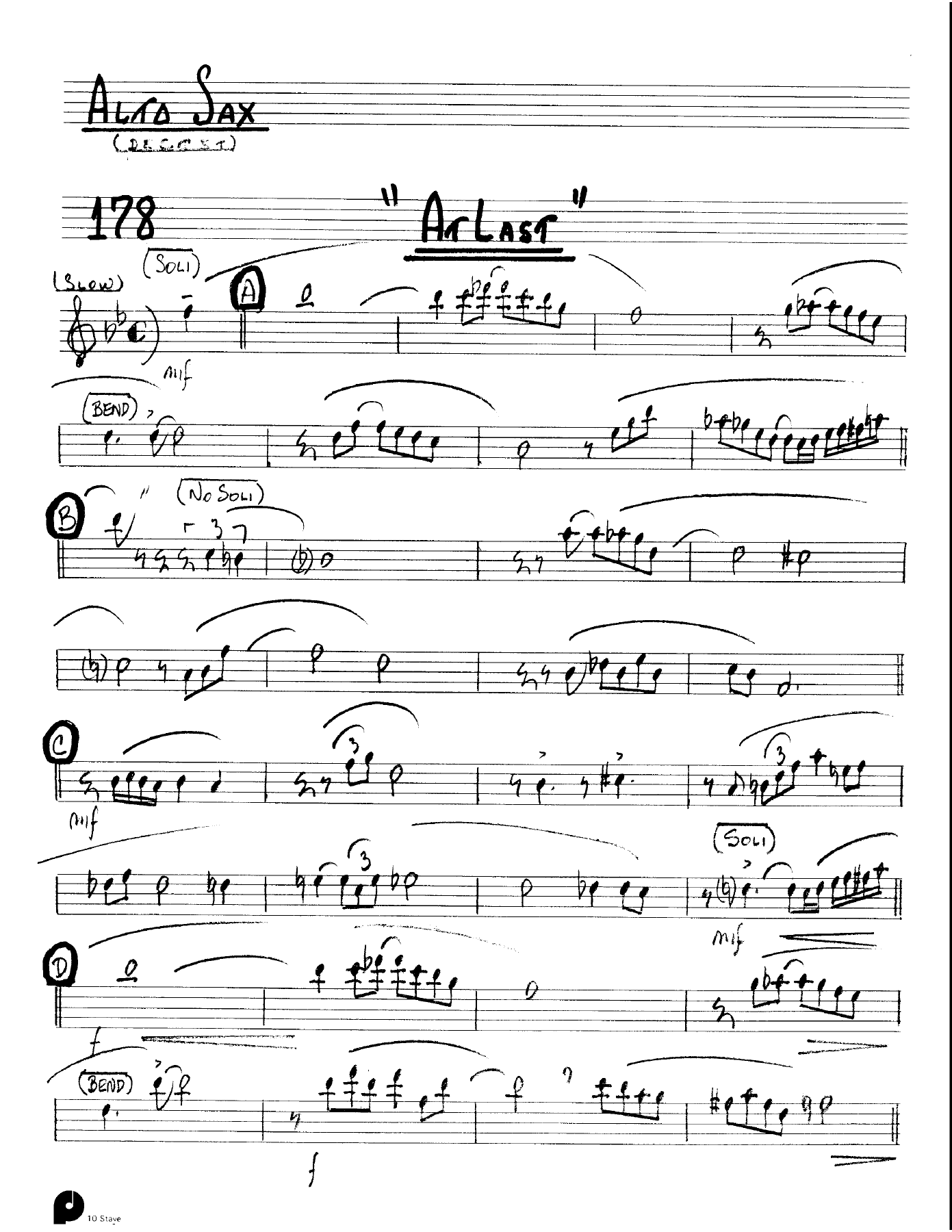At Last (Kenton Dectet #178) 3213 — Small Ensemble sheet music arranged by Kenton Dectet #178 | Jazz Standard