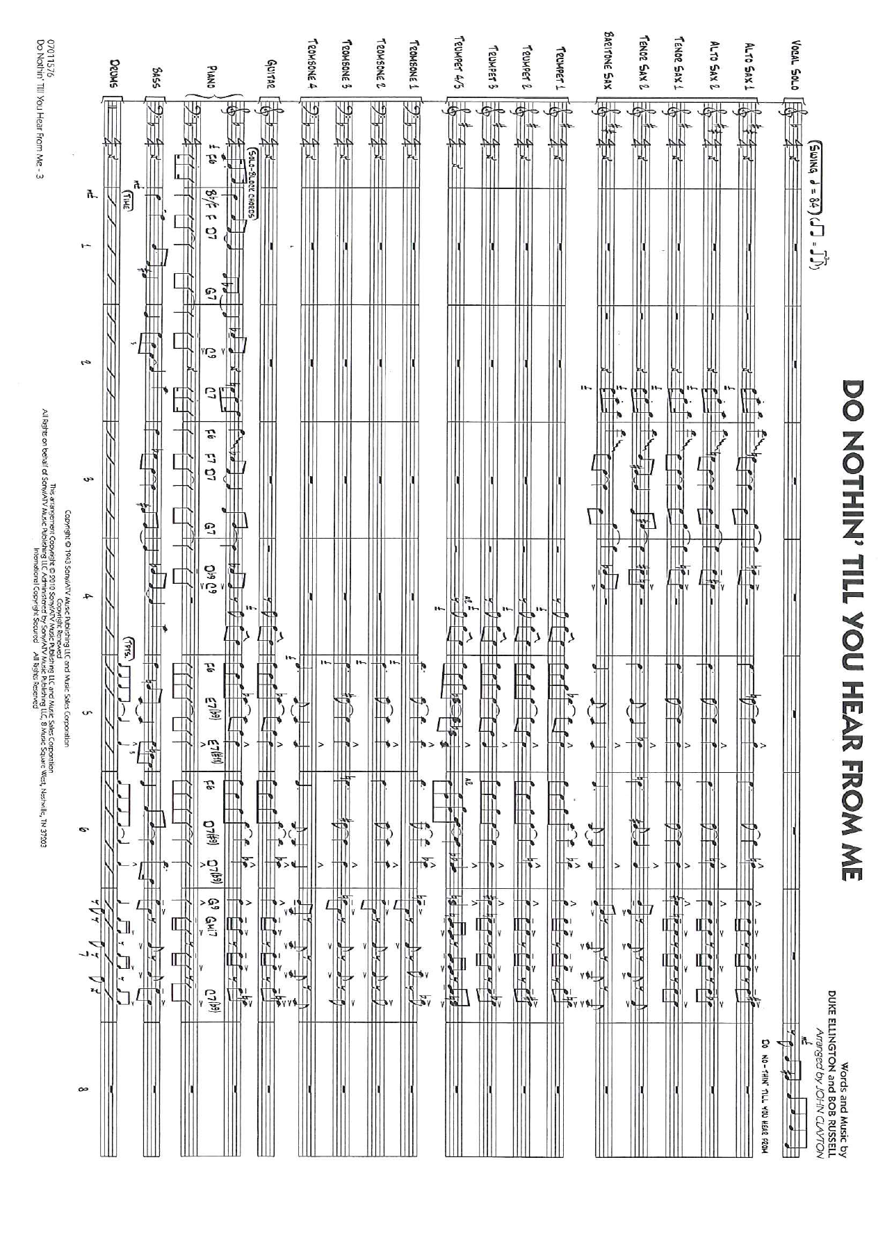 Do Nothin' Till You Hear From Me — sheet music preview