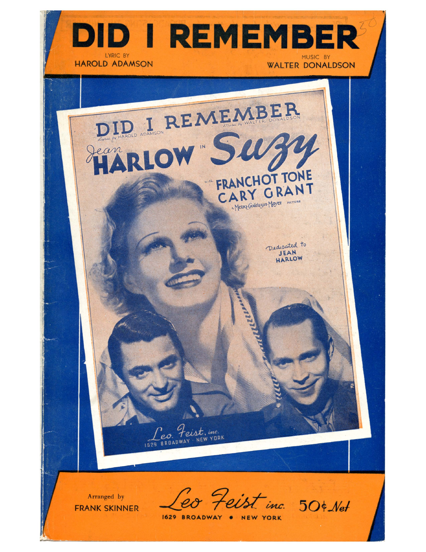 Did I Remember — sheet music preview