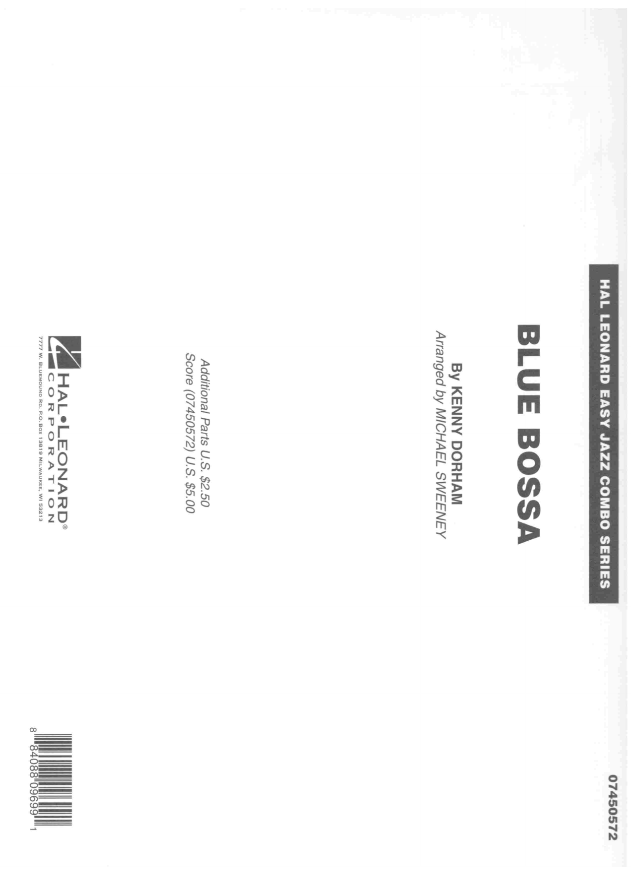 Blue Bossa (M.Sweeney) Combo. — Small Ensemble sheet music arranged by MICHAEL SWEENEY | Jazz Standard