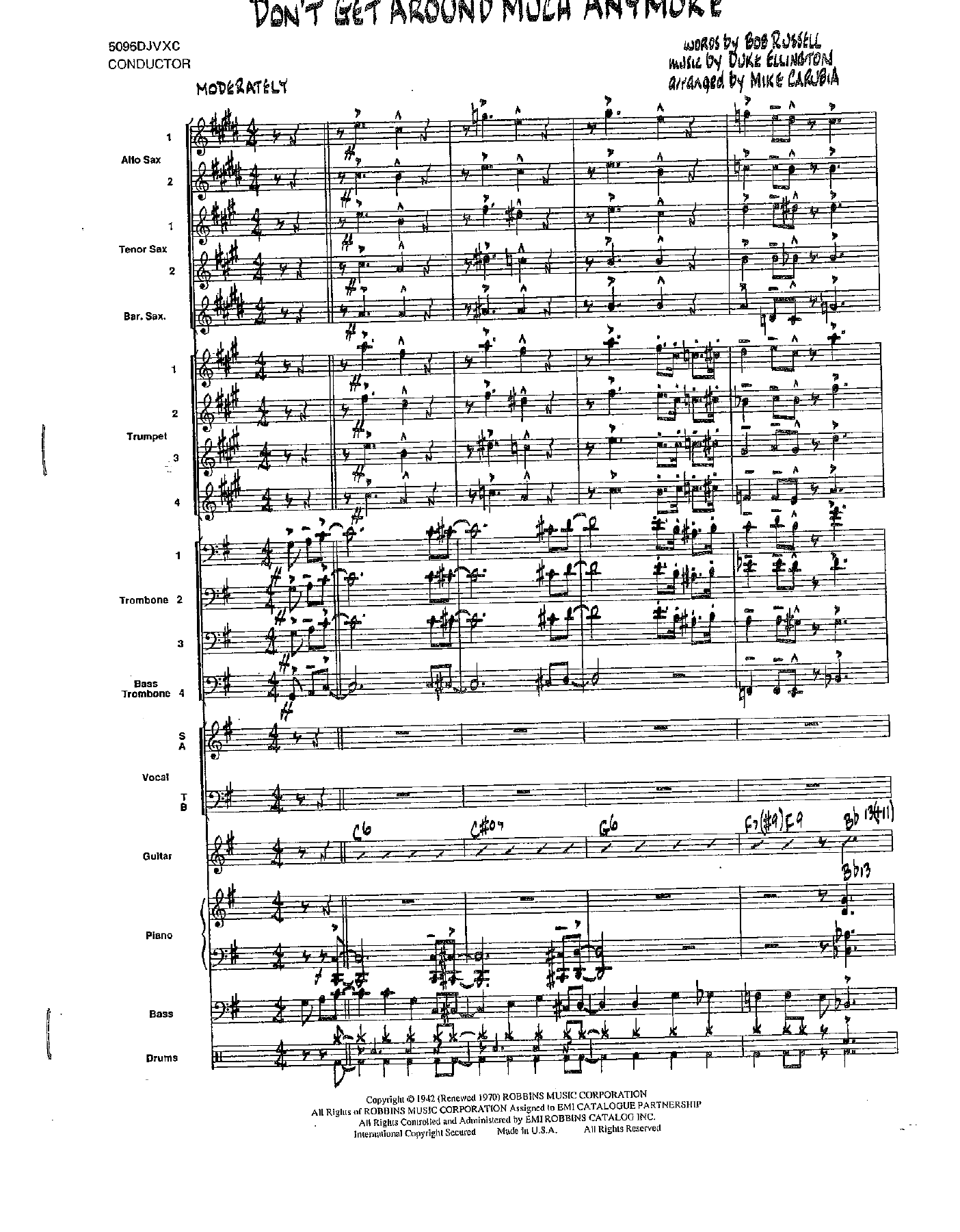 Don't Get Around Much Anymore — sheet music cover (first page)