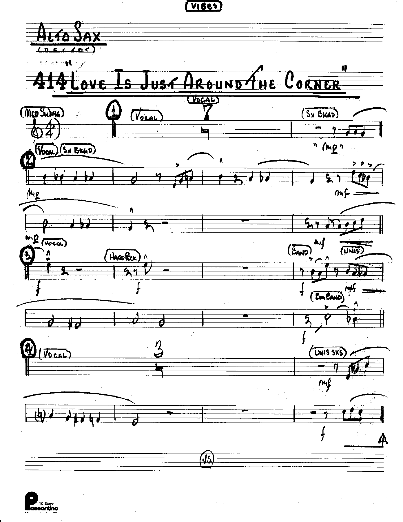 Love Is Just Around The Corner (Kenton Dectet #414) 3214 Vibes Vocal — sheet music preview