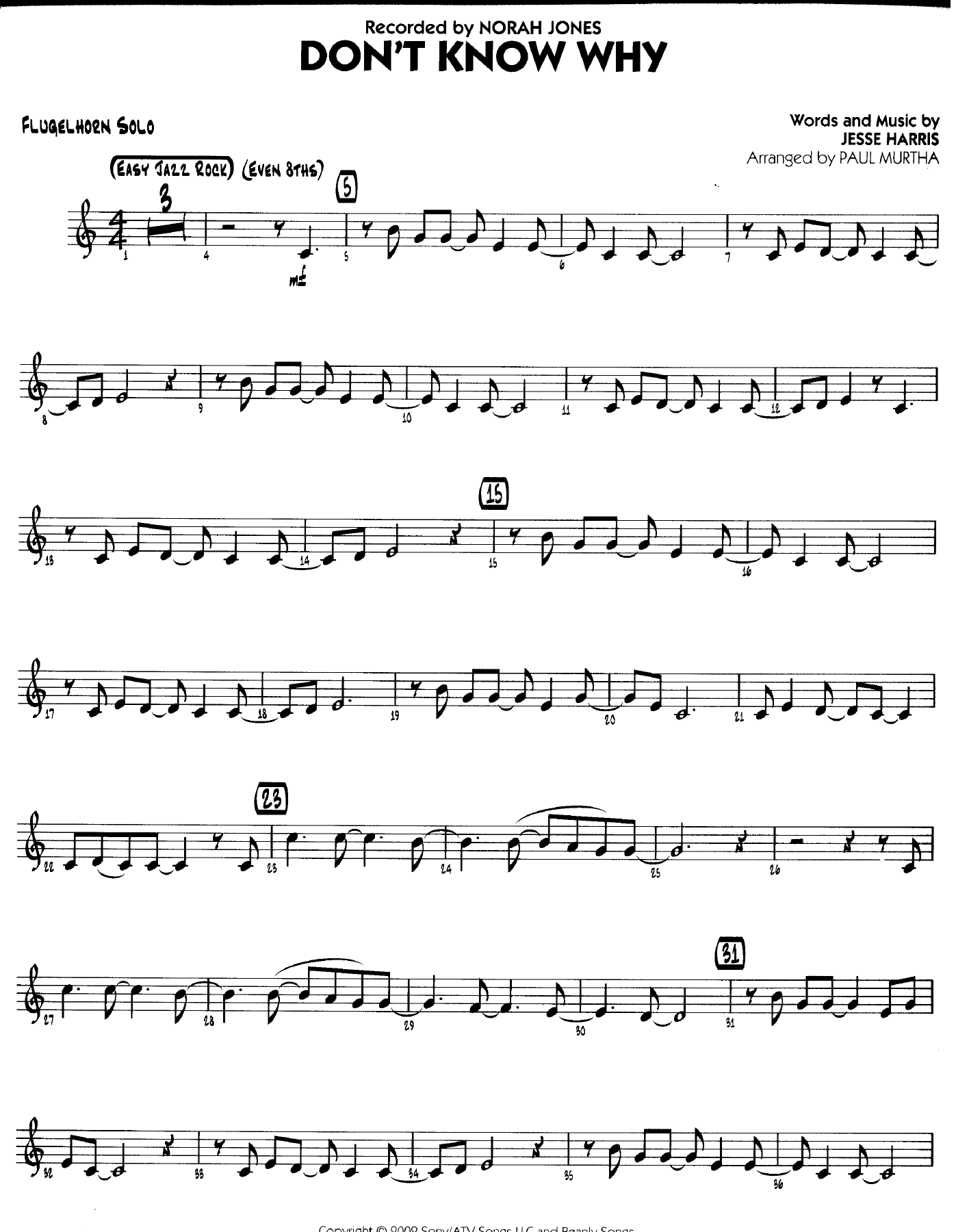 Don't Know Why — sheet music preview
