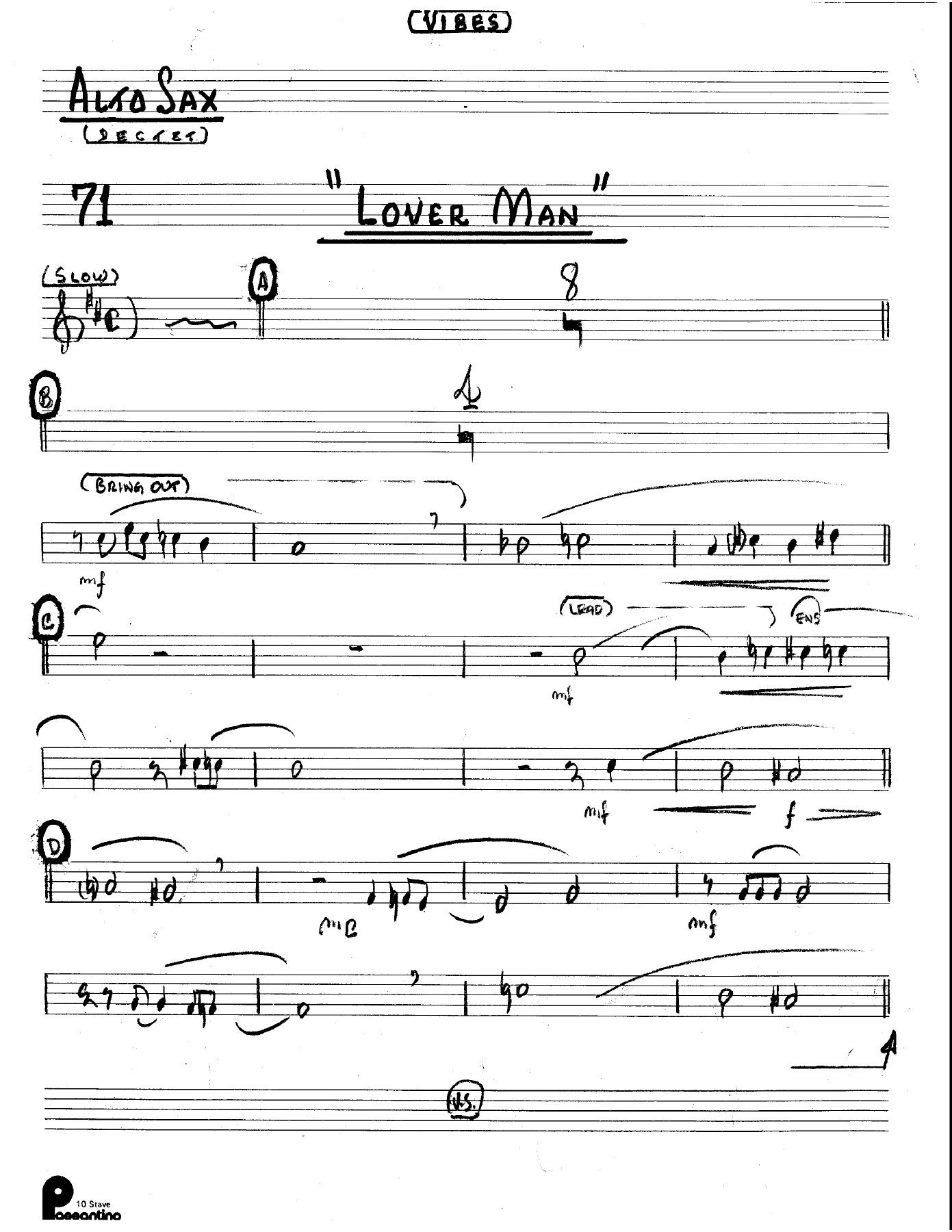 Lover Man — sheet music cover (first page)