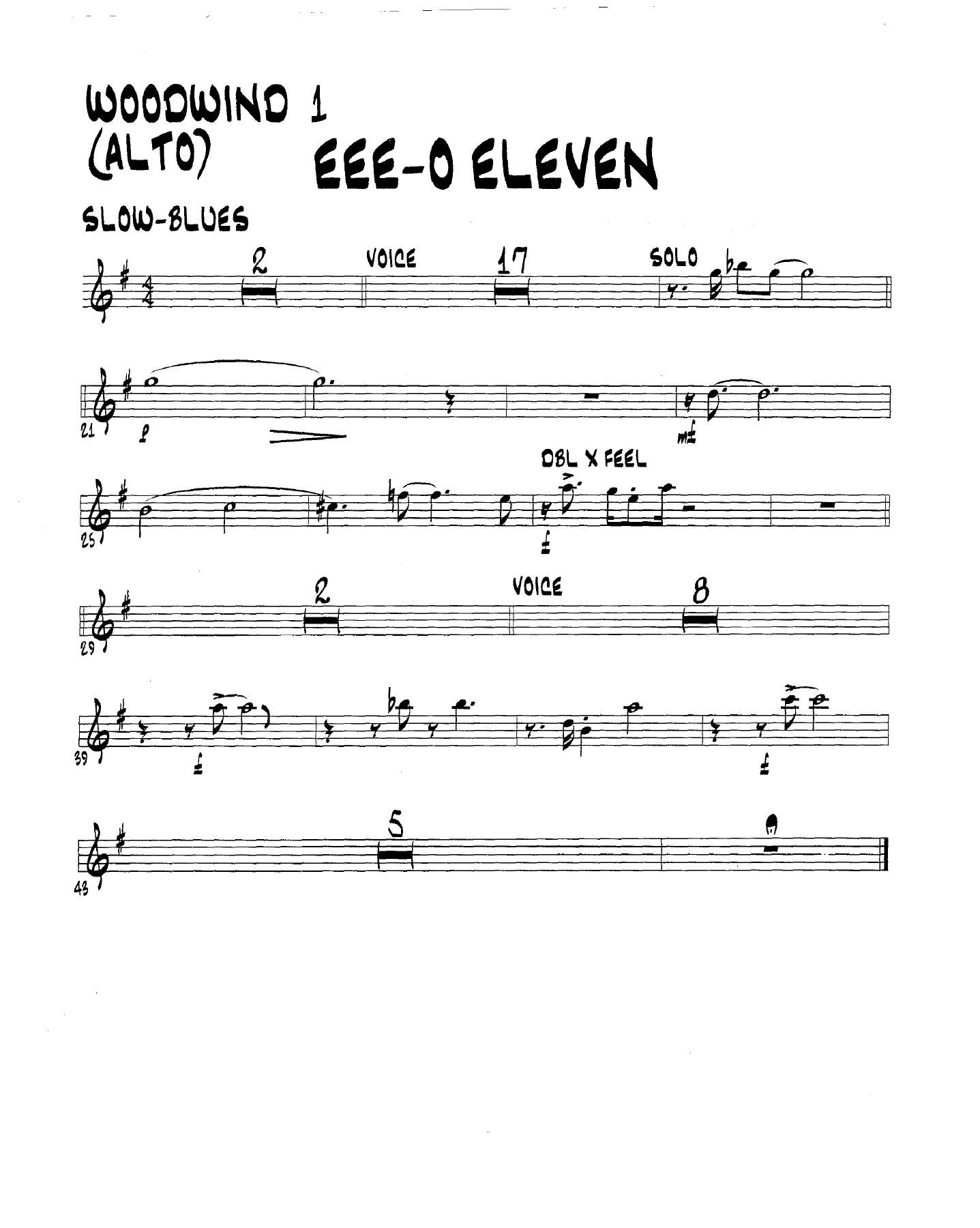 EEE-O Eleven — Big Band Vokal sheet music by B.May | Jazz Standard