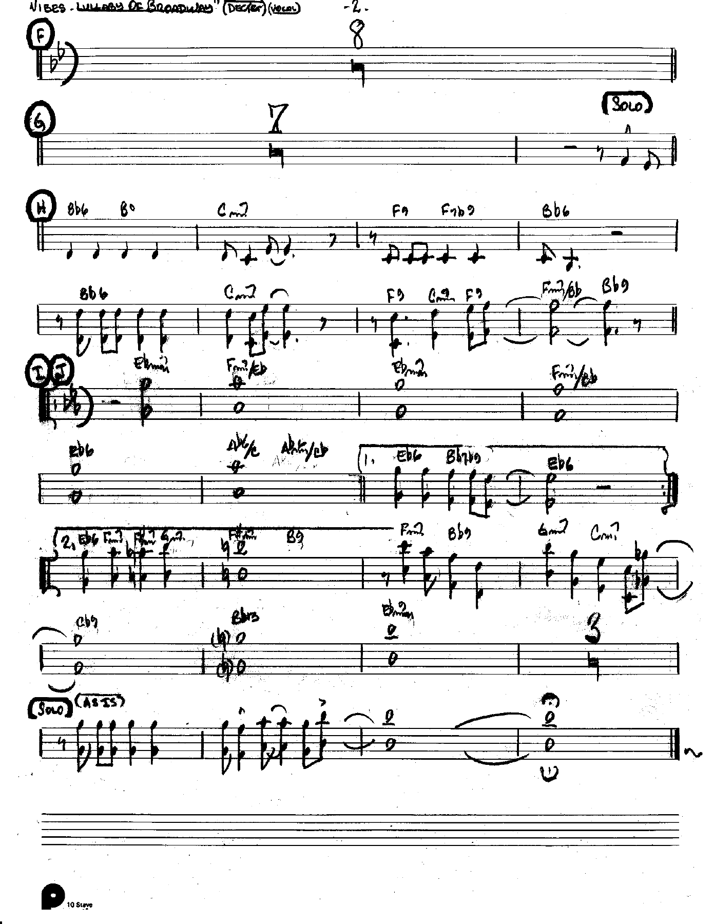 Lullaby Of Broadway (Kenton Dectet #282X) 3214 Vibes Vocal — page 2