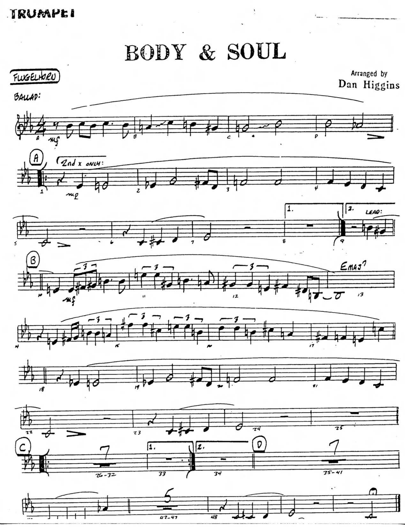 Body and Soul — sheet music cover (first page)