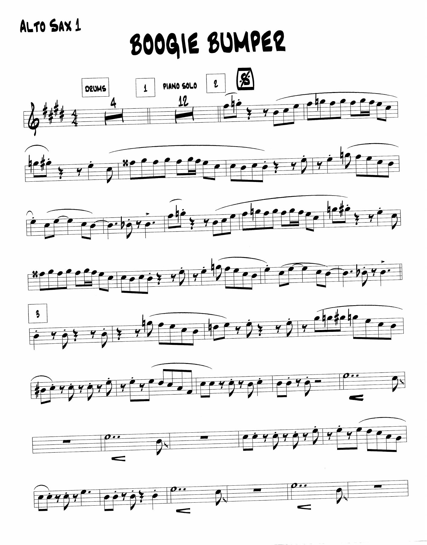 Boogie Bumper — sheet music cover (first page)