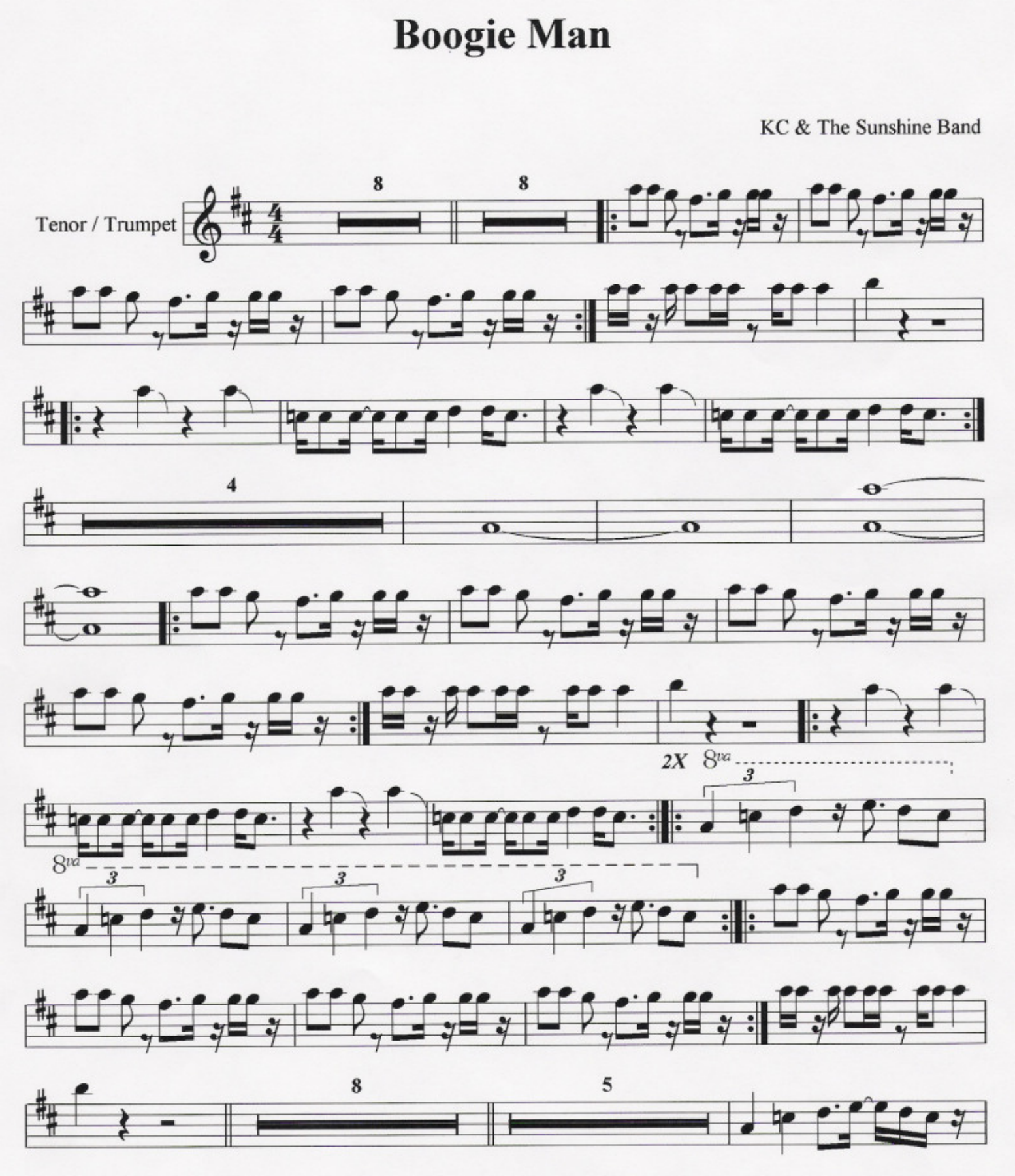 Boogie Man — sheet music cover (first page)
