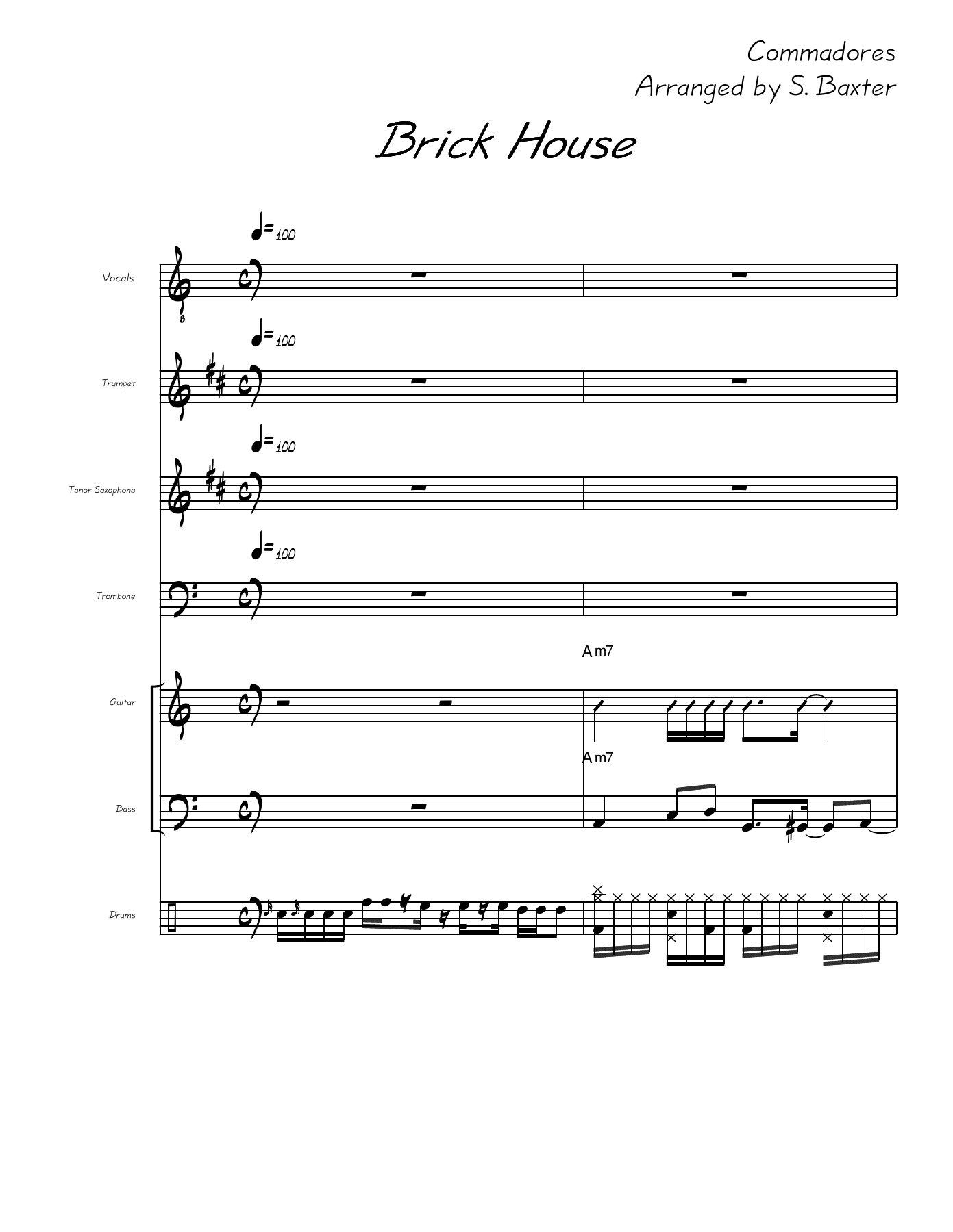 Brick House — sheet music cover (first page)