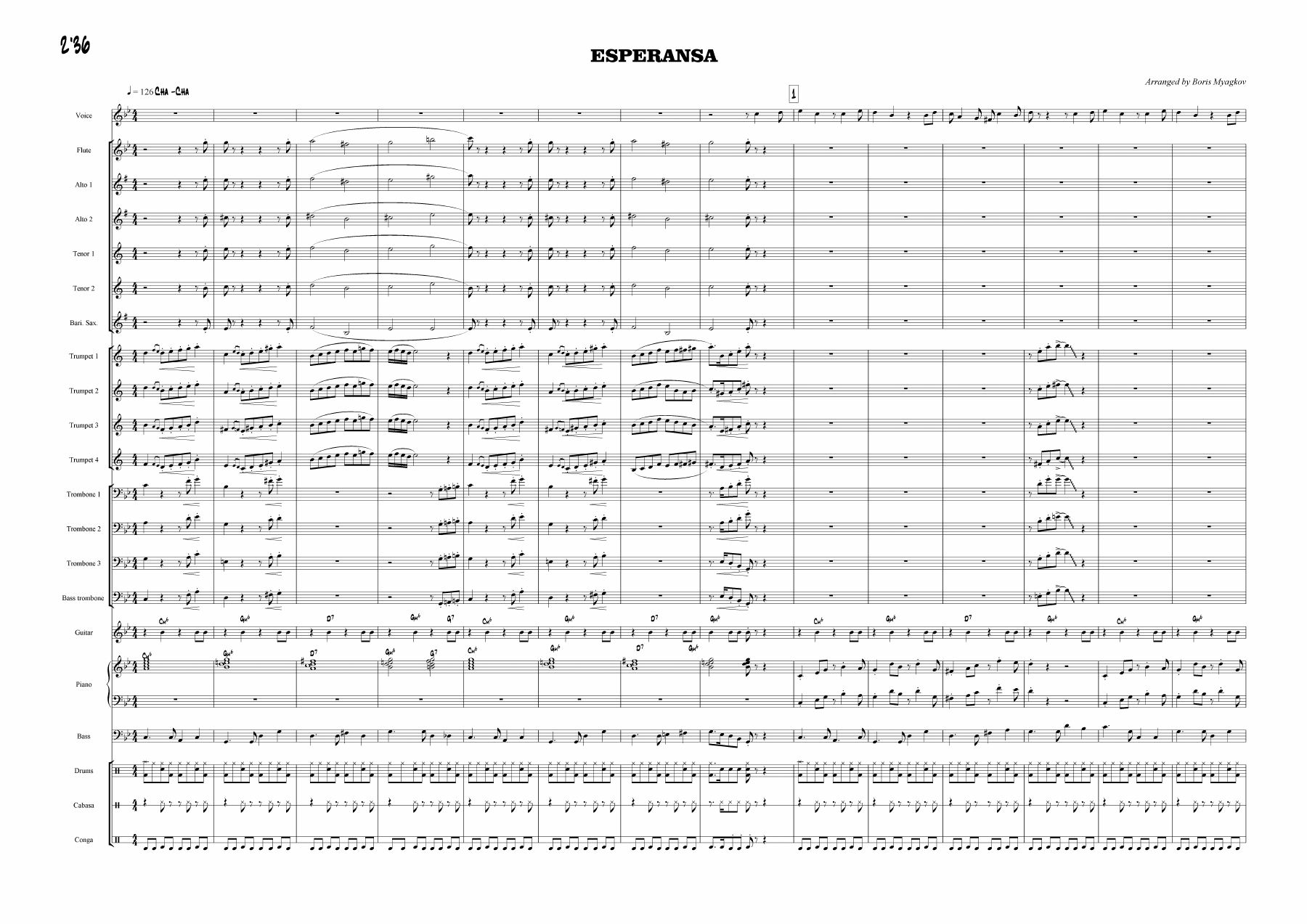 Esperansa — big_band_vocal sheet music arranged by B.Myagkov | Jazz Standard