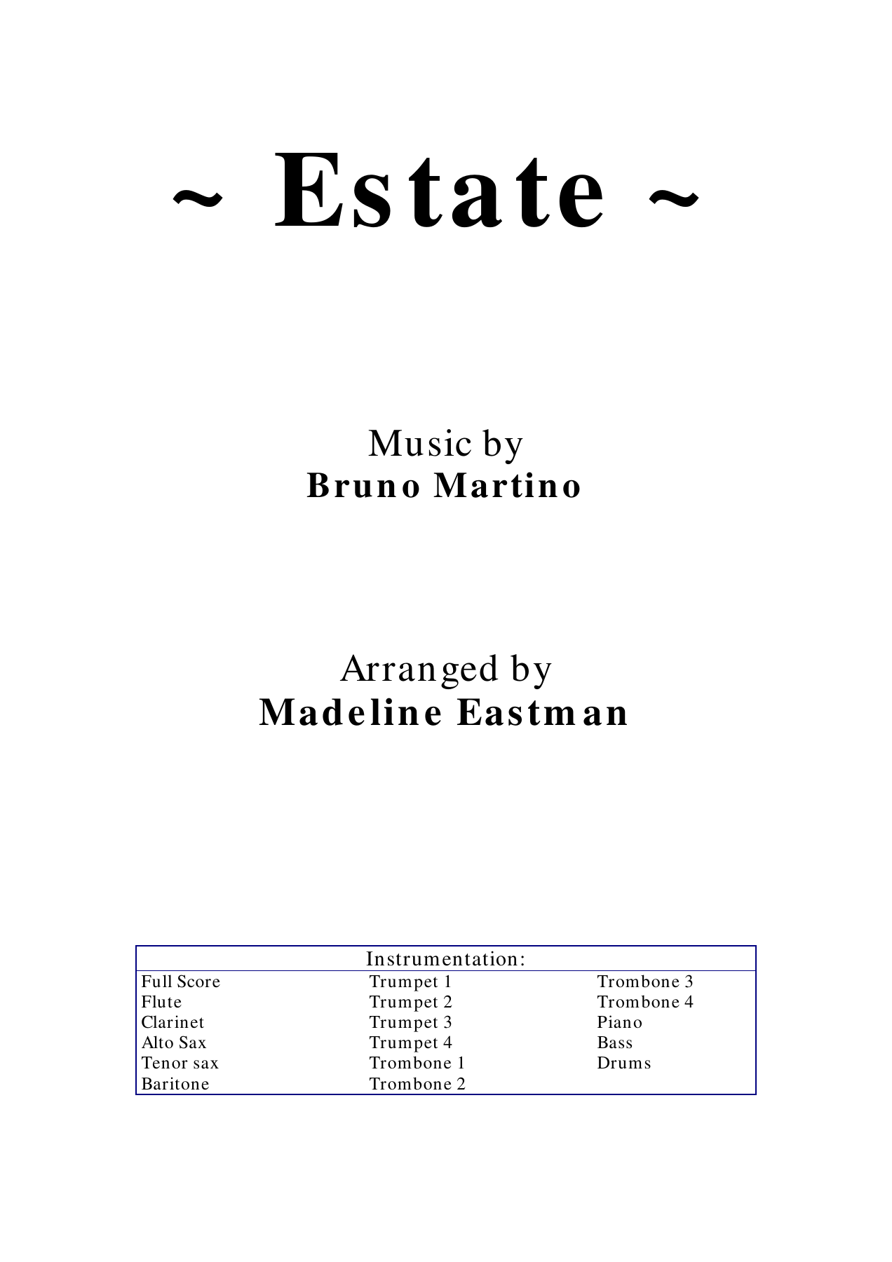 Estate — sheet music preview