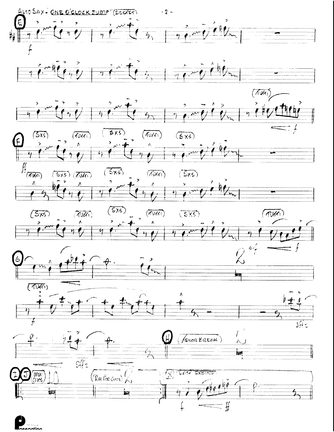 One O'Clock Jump (Kenton Dectet #349) 3213 — page 2