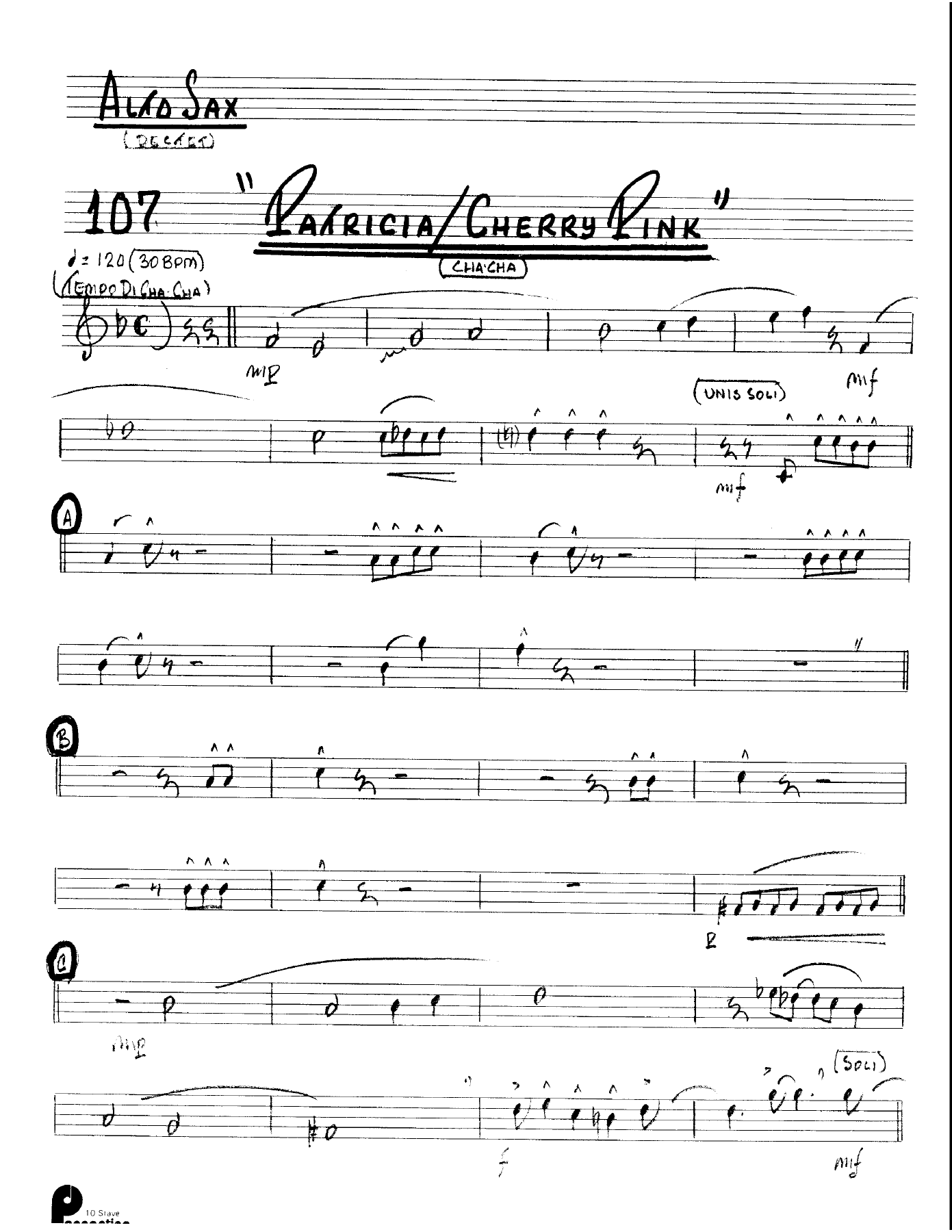 Patricia & Cherry Pink (Kenton Dectet #107) 3213 — Small Ensemble sheet music by Stan Kenton Dected 176 | Jazz Standard