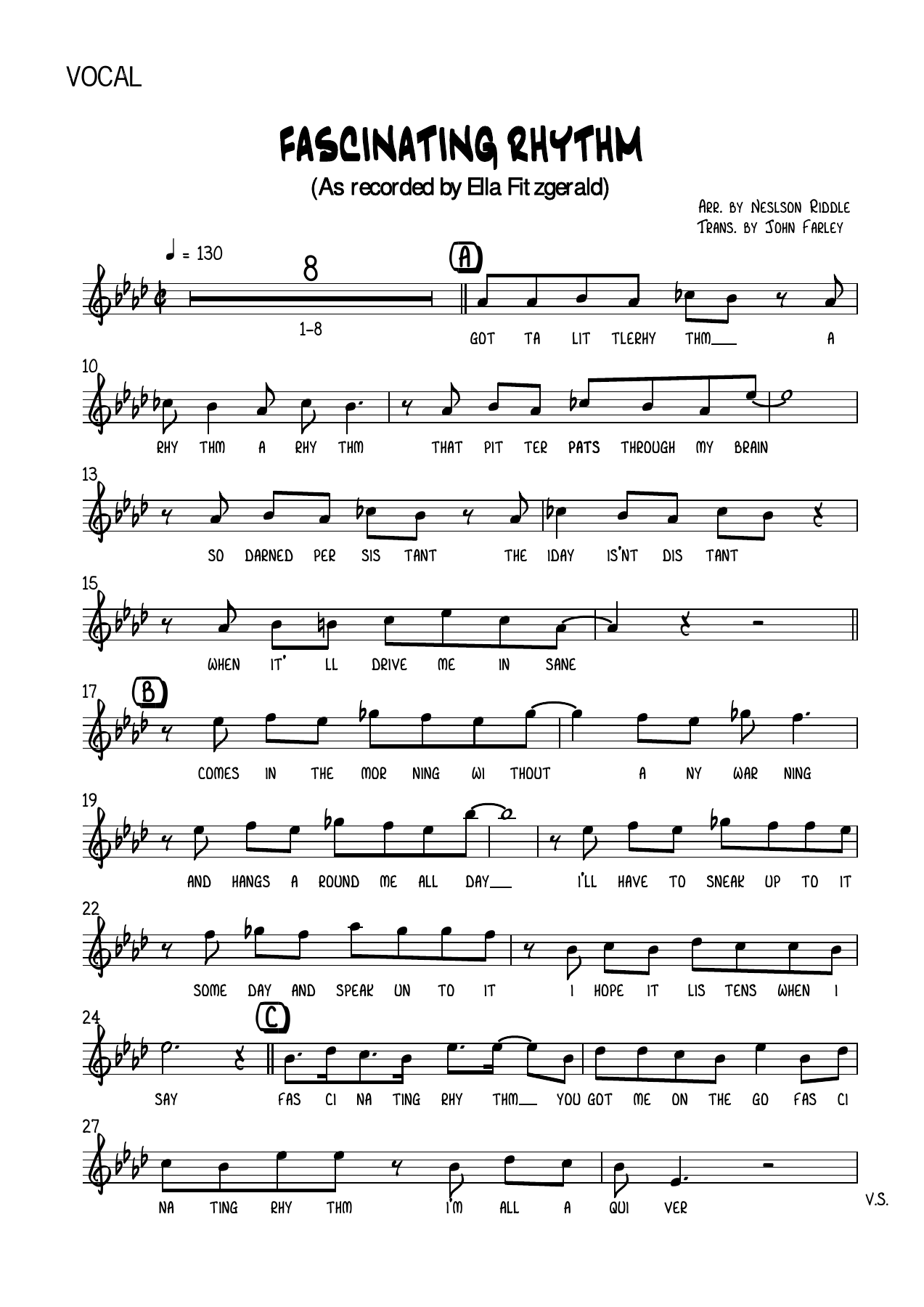Fascinating Rhythm (N.Riddle — sheet music preview