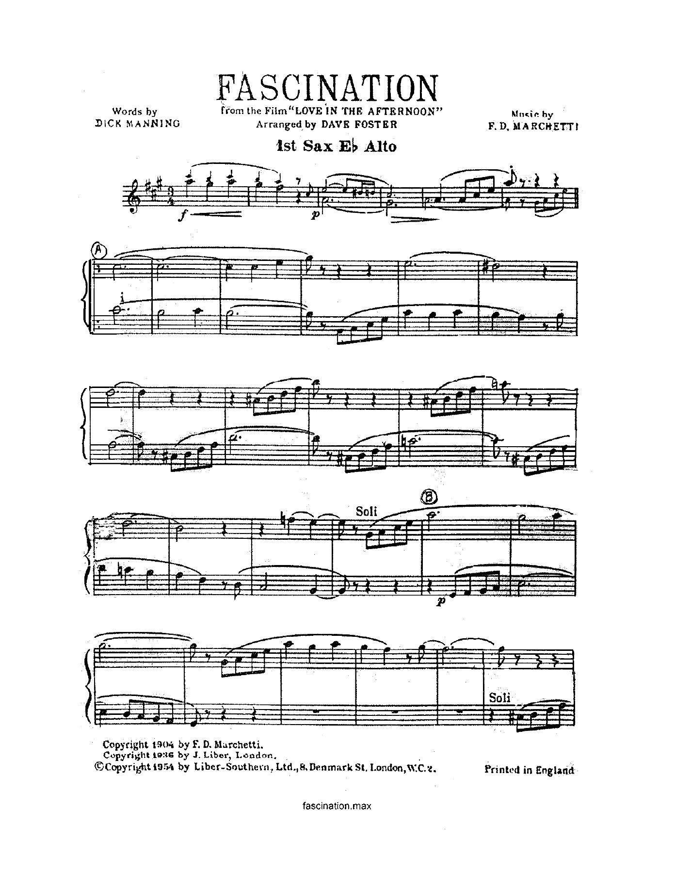 Fascination — sheet music preview