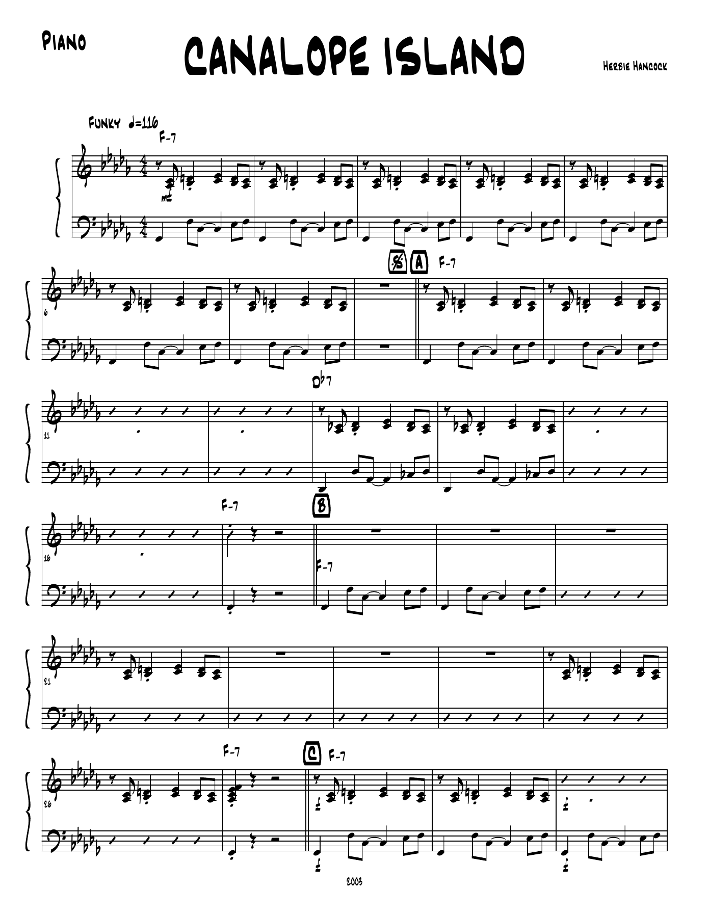 Canalope Island — sheet music preview
