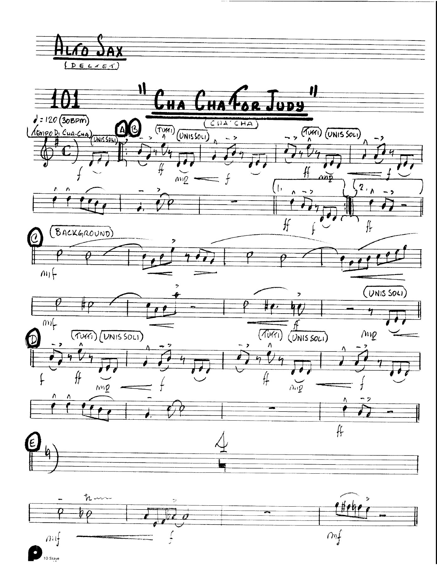 Cha Cha For Judy (Kenton Dectet #101) 3213 — sheet music cover (first page)