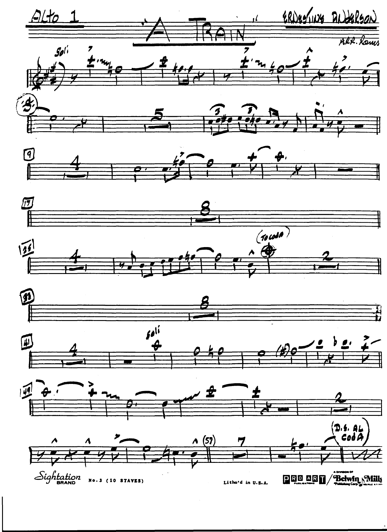 A Train (B.Ramsey) voc — sheet music cover (first page)